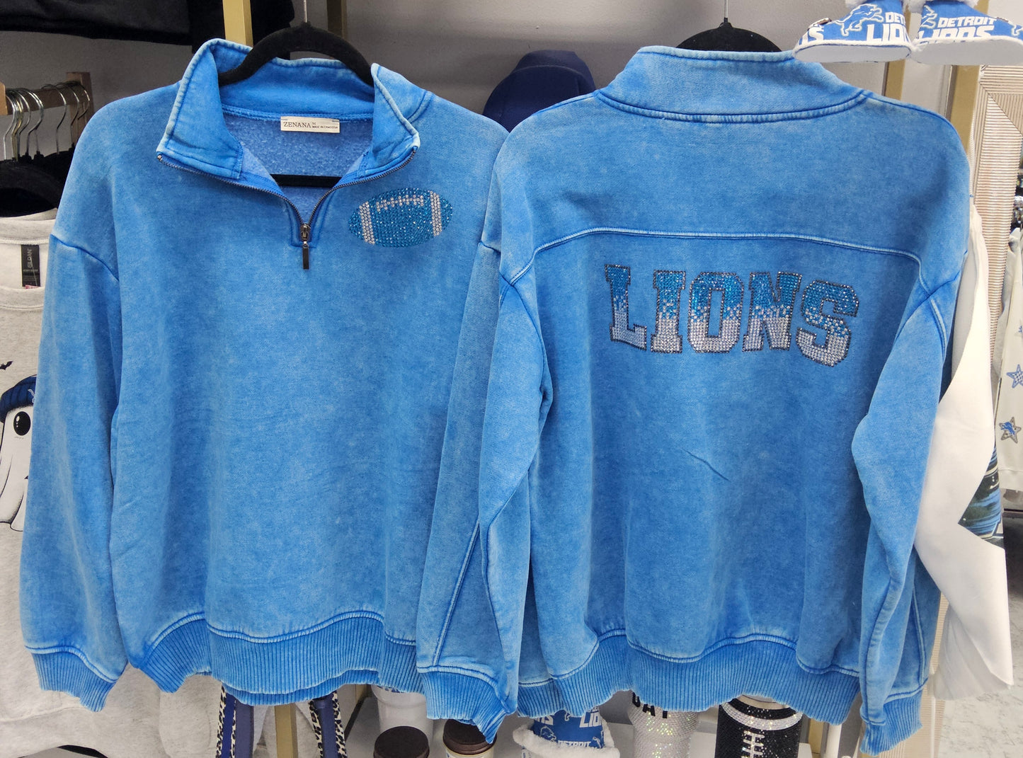 Rhinestone Lions Quarterzip