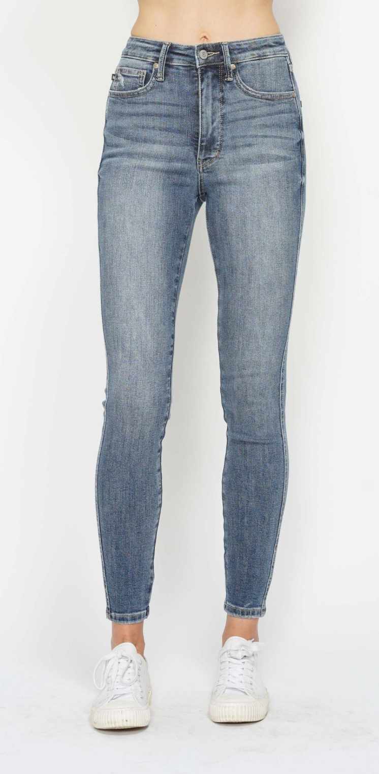 Judy Blue High Waist Tummy Control Contrast Wash Skinny