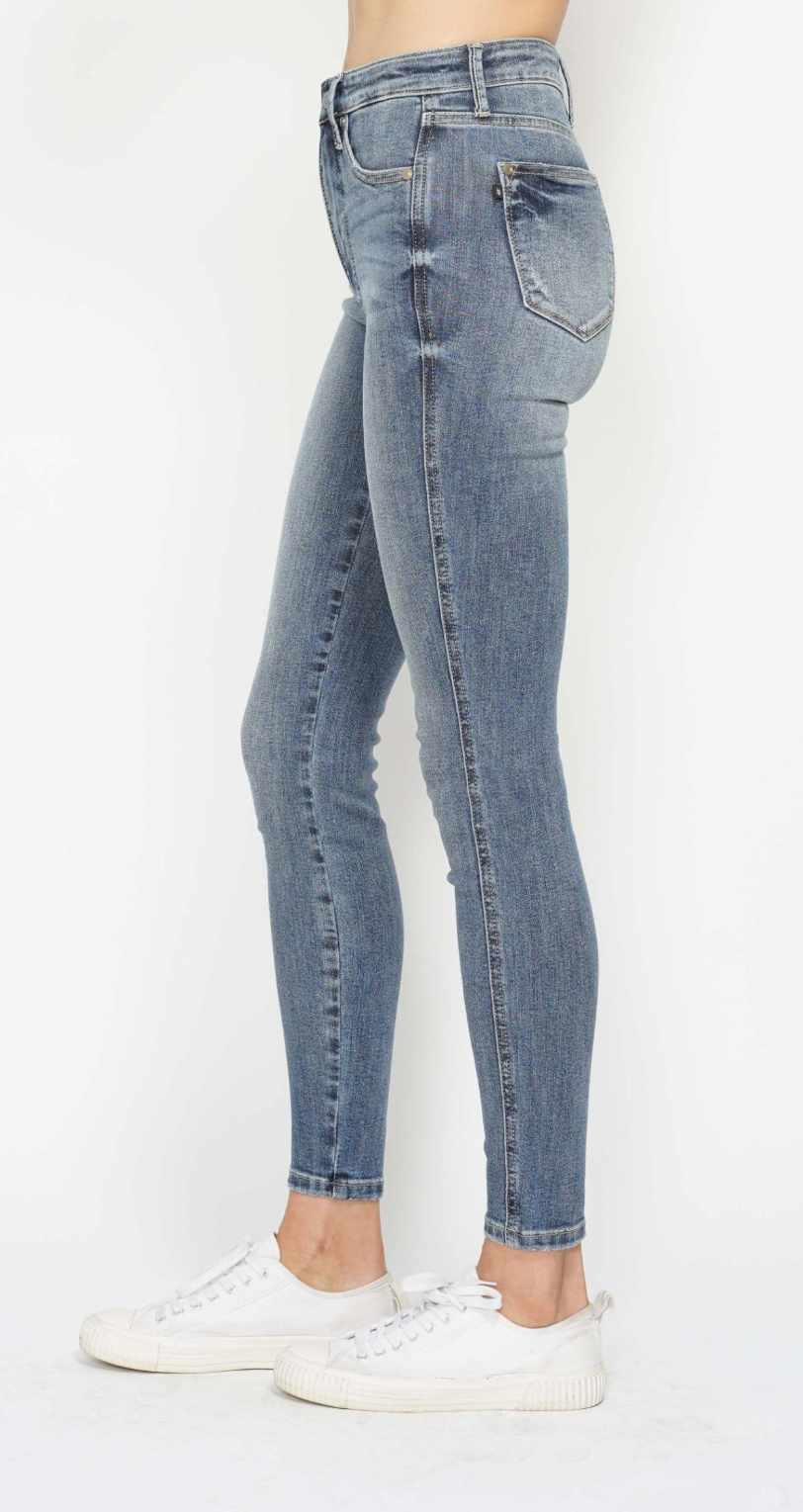 Judy Blue High Waist Tummy Control Contrast Wash Skinny