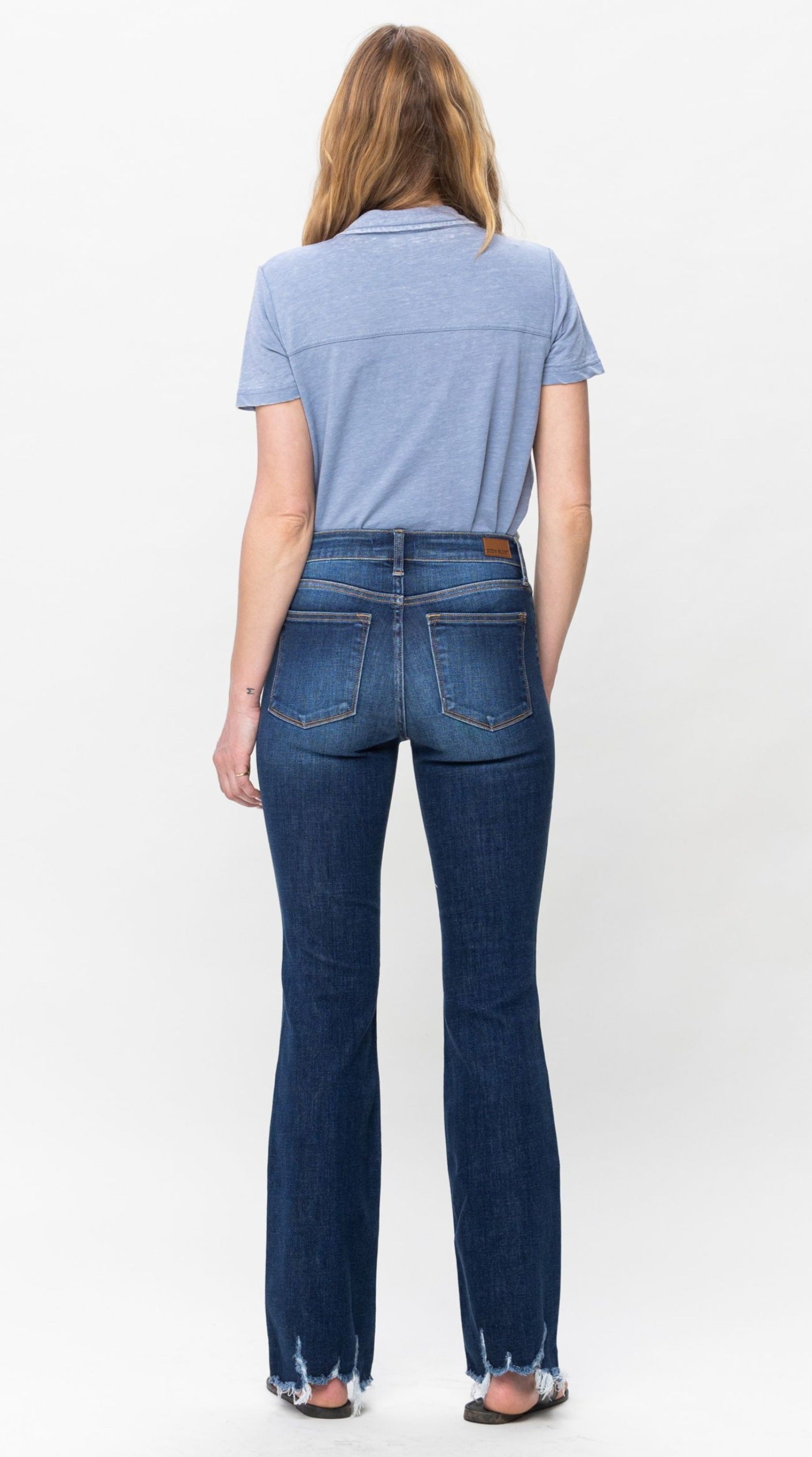 Judy Blue Mid Rise Non Distressed Hem Bootcut