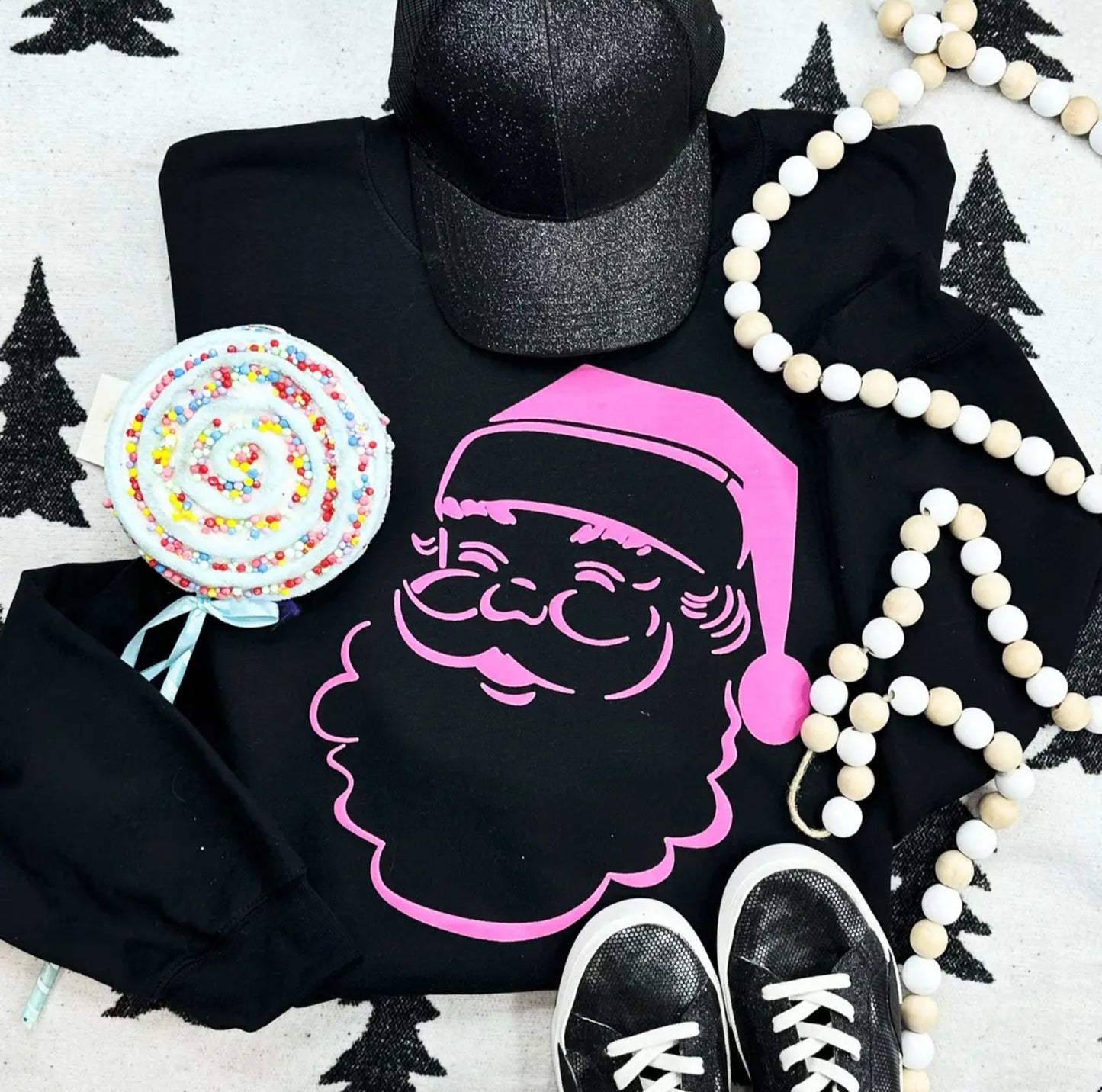 Santa Pink Puff Sweatshirt