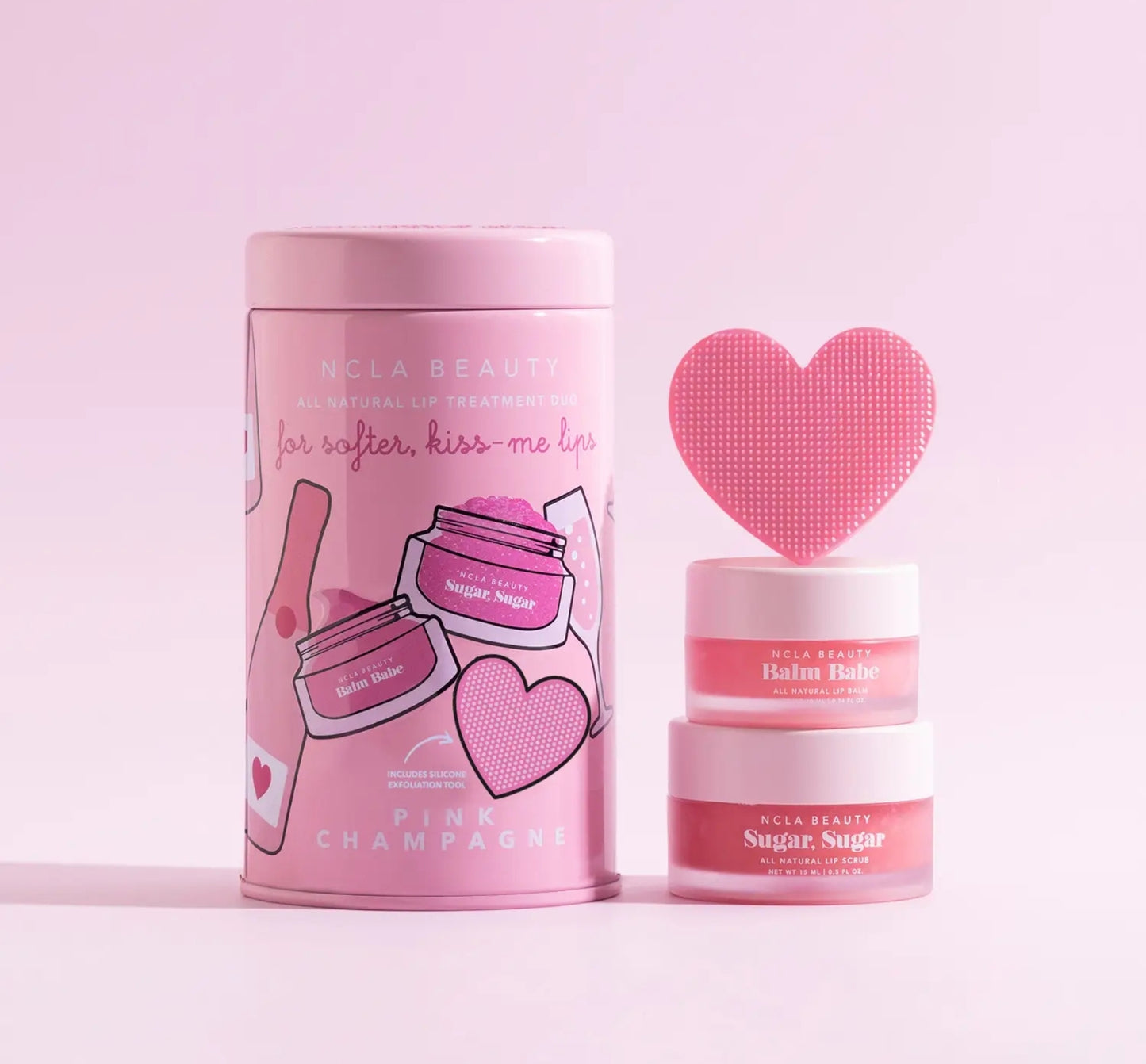 Pink Champagne Lip Care Set + Lip Scrubber