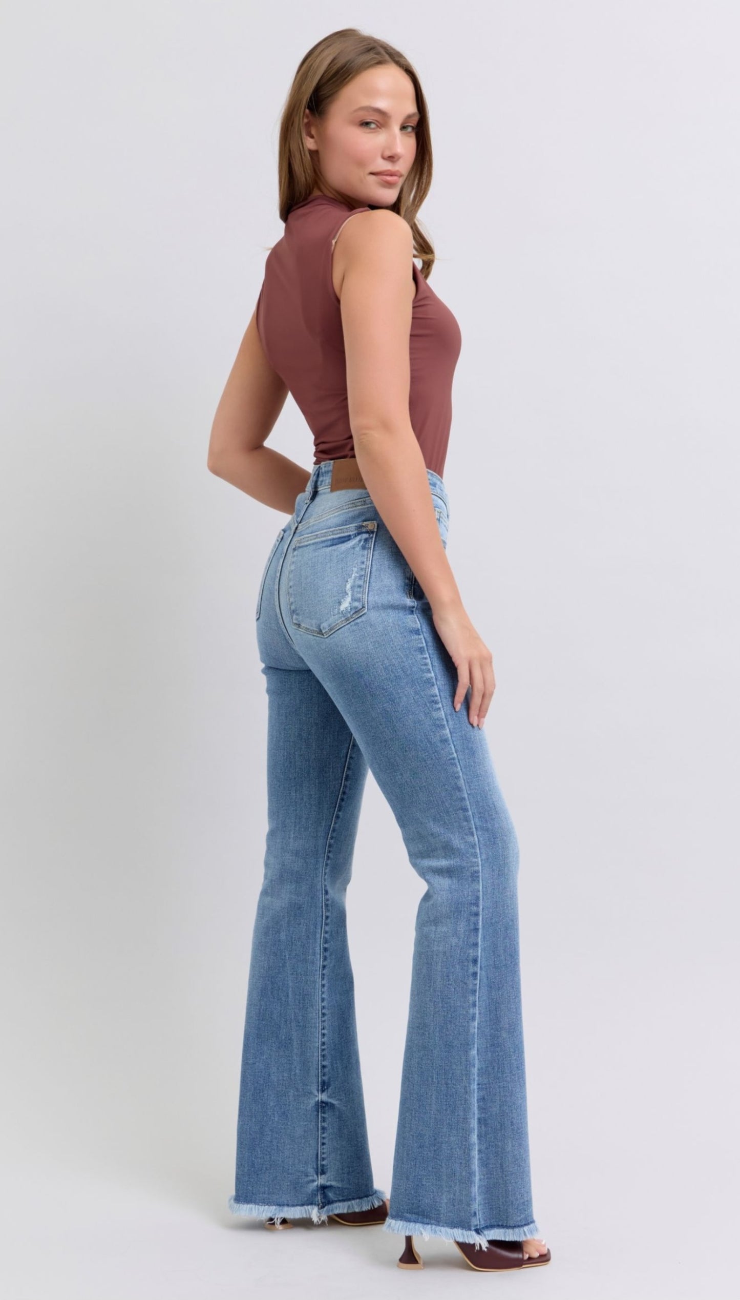 Judy Blue High Waist Bootcut w/Fray Hem