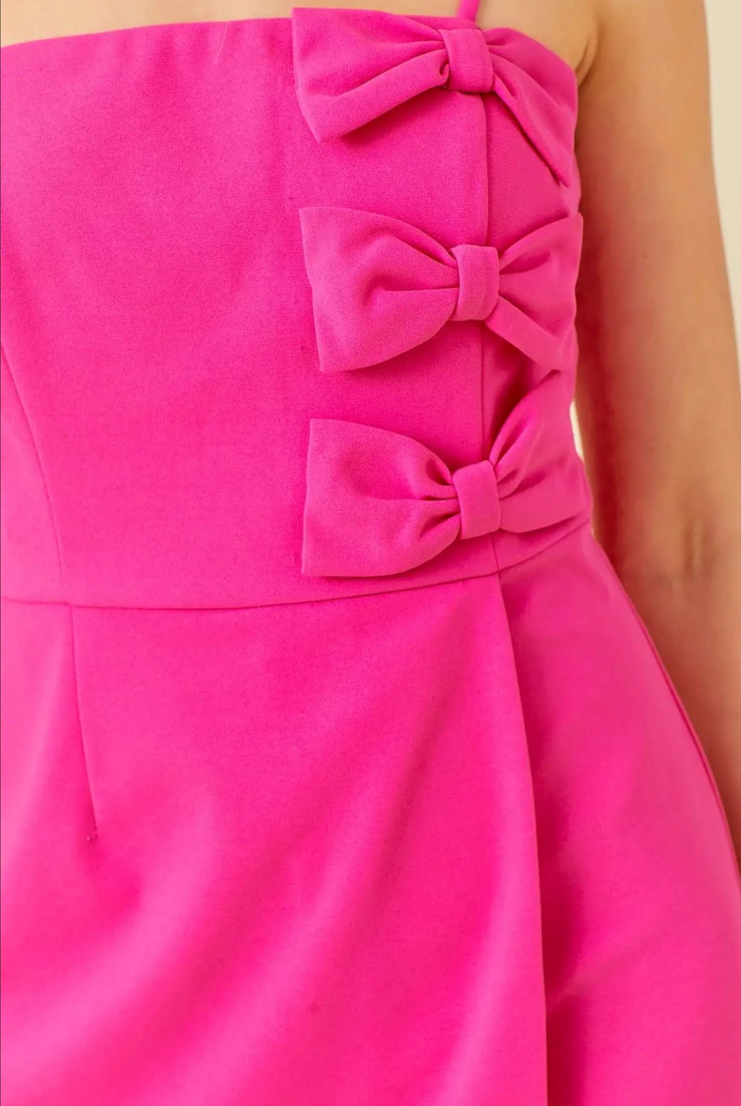 Bow Trim Solid Romper