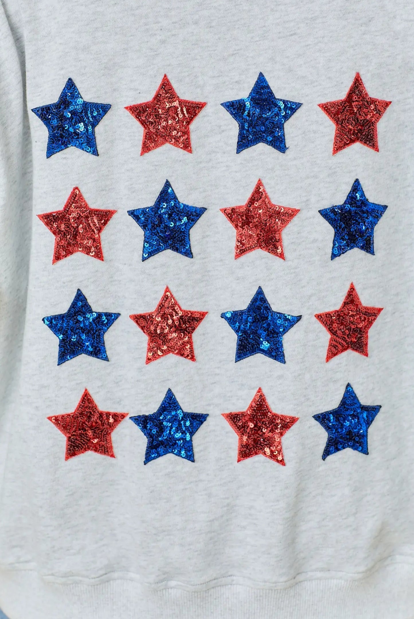 Oversized Hoodie 4th of July Sequin Stars