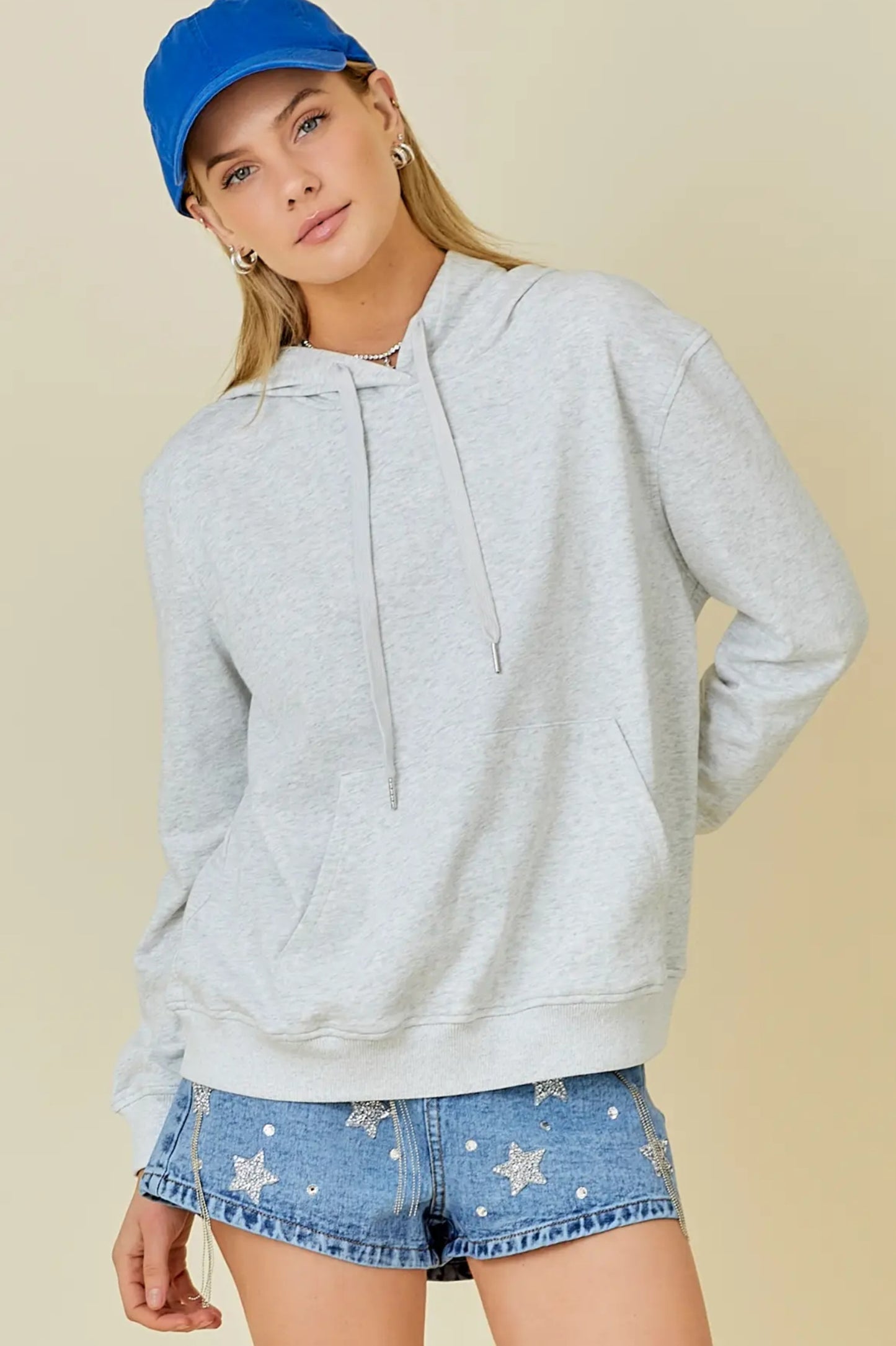 Oversized Hoodie 4th of July Sequin Stars