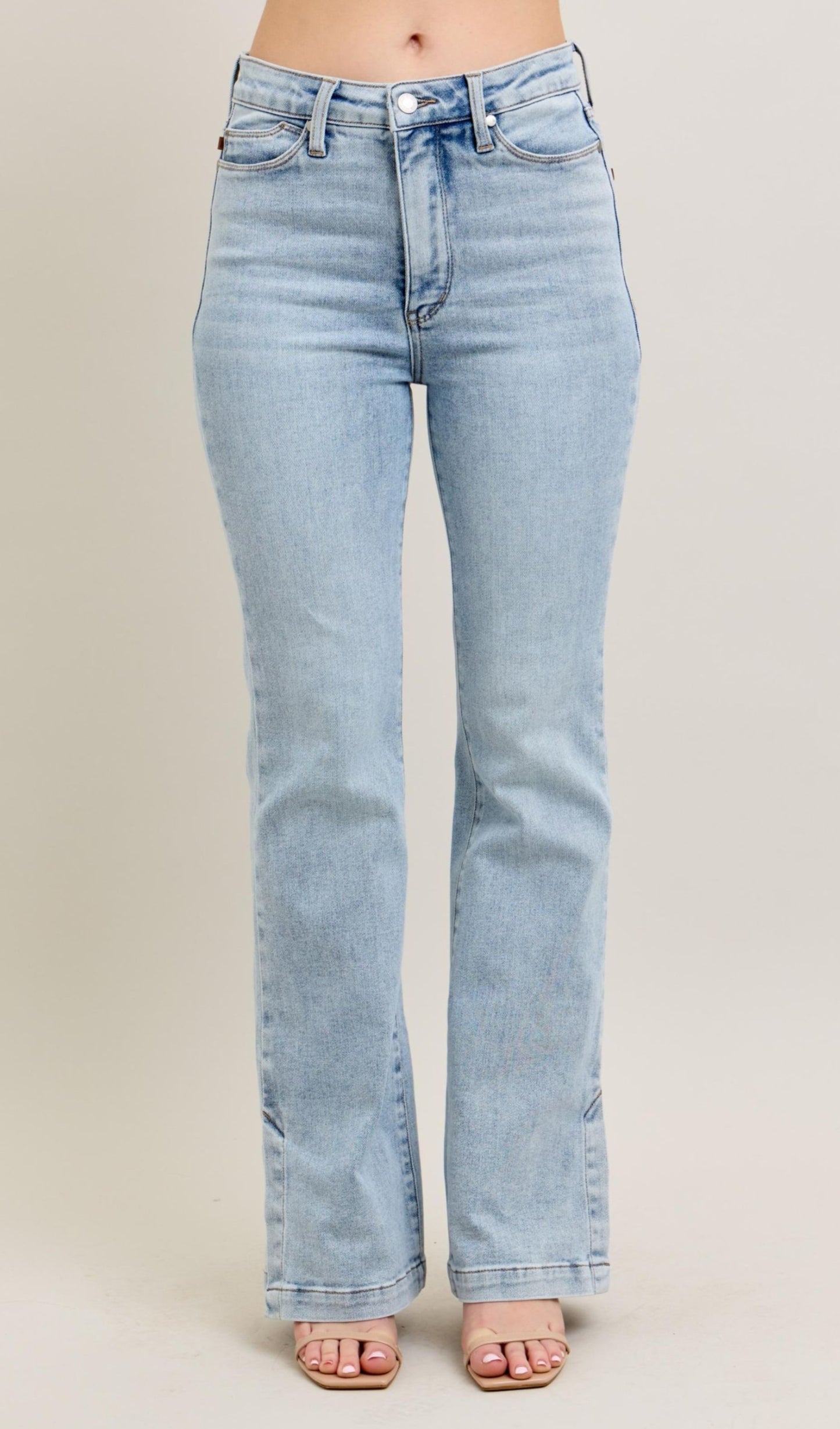 Judy Blue HW Tummy Control Vintage Wash Side Slit Slim Boot