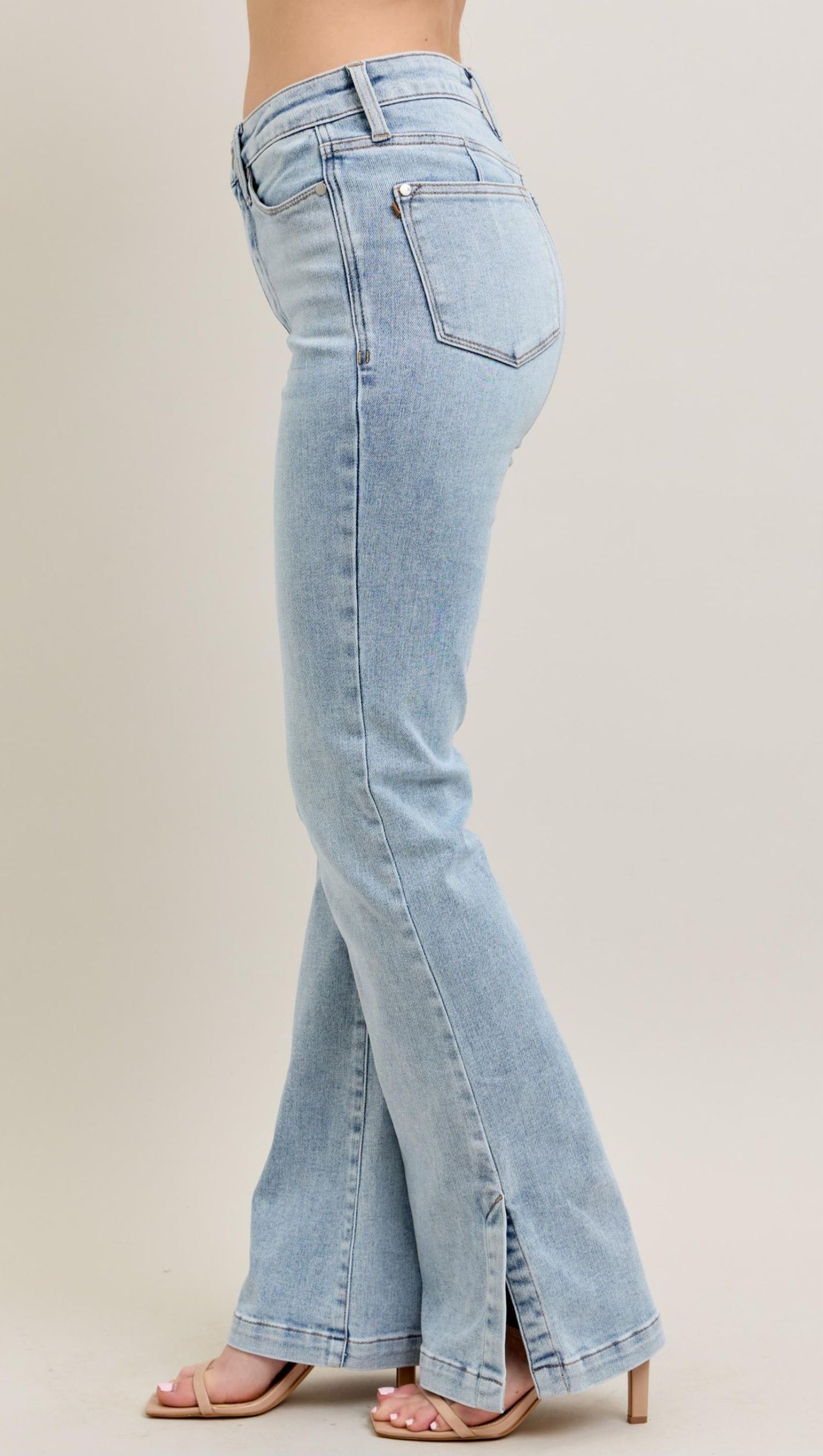 Judy Blue HW Tummy Control Vintage Wash Side Slit Slim Boot