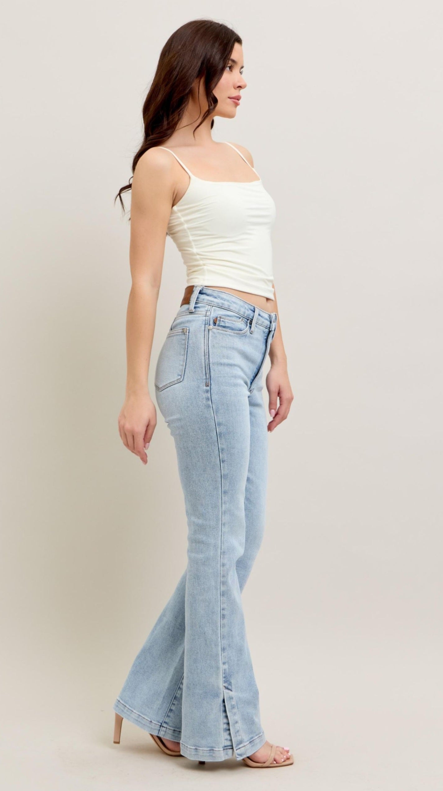 Judy Blue HW Tummy Control Vintage Wash Side Slit Slim Boot