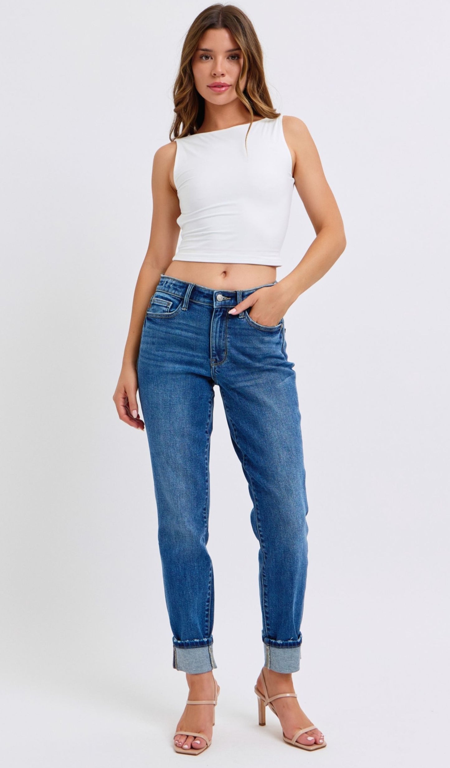 Judy Blue MR Vintage Wash Boyfriend w/Cuff
