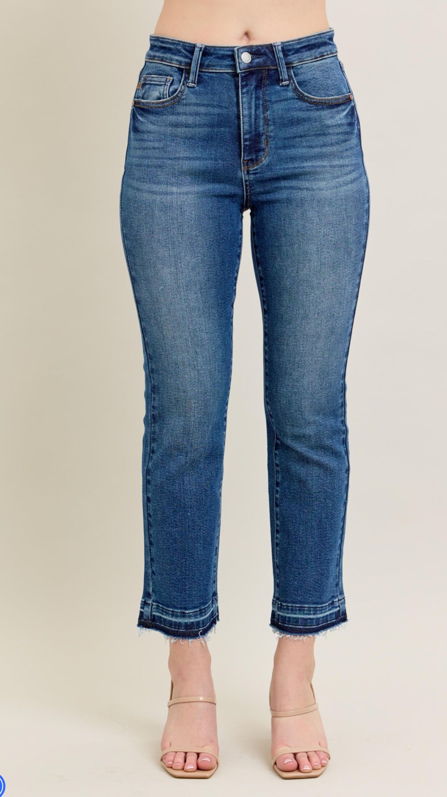 Judy Blue HW Vintage Wash Release Hem Kick Flare