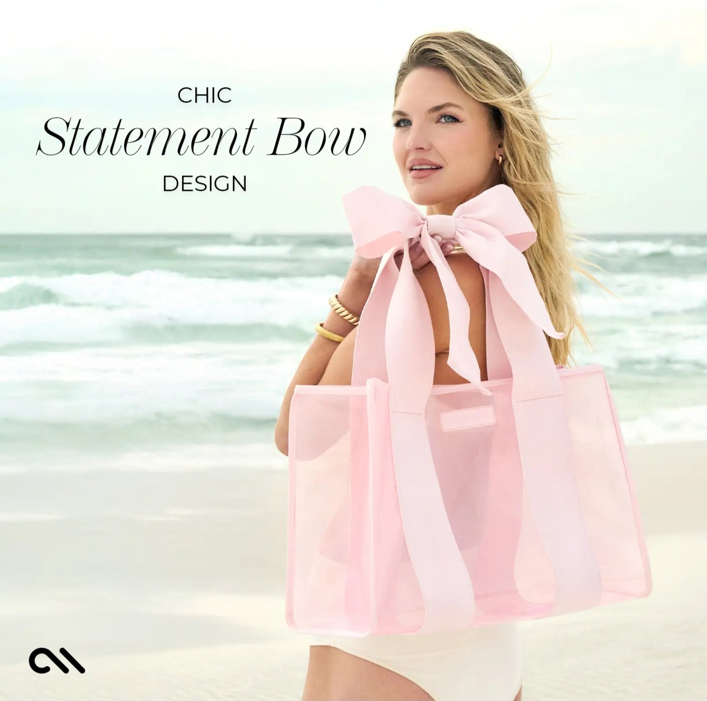 Special Edition Bow Beach Bag with Phone Pouch