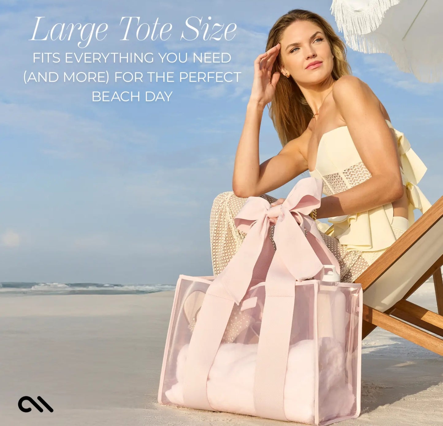 Special Edition Bow Beach Bag with Phone Pouch