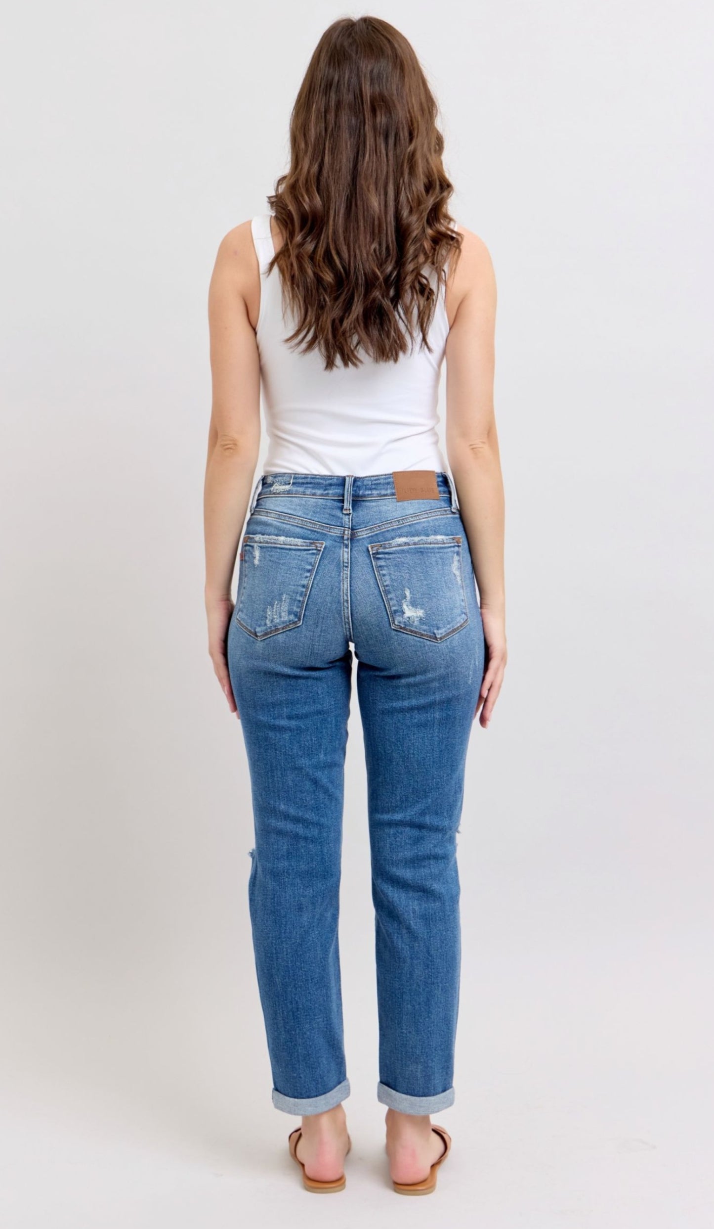 Judy Blues MR Vintage Wash Boyfriend Fit w/Destroy