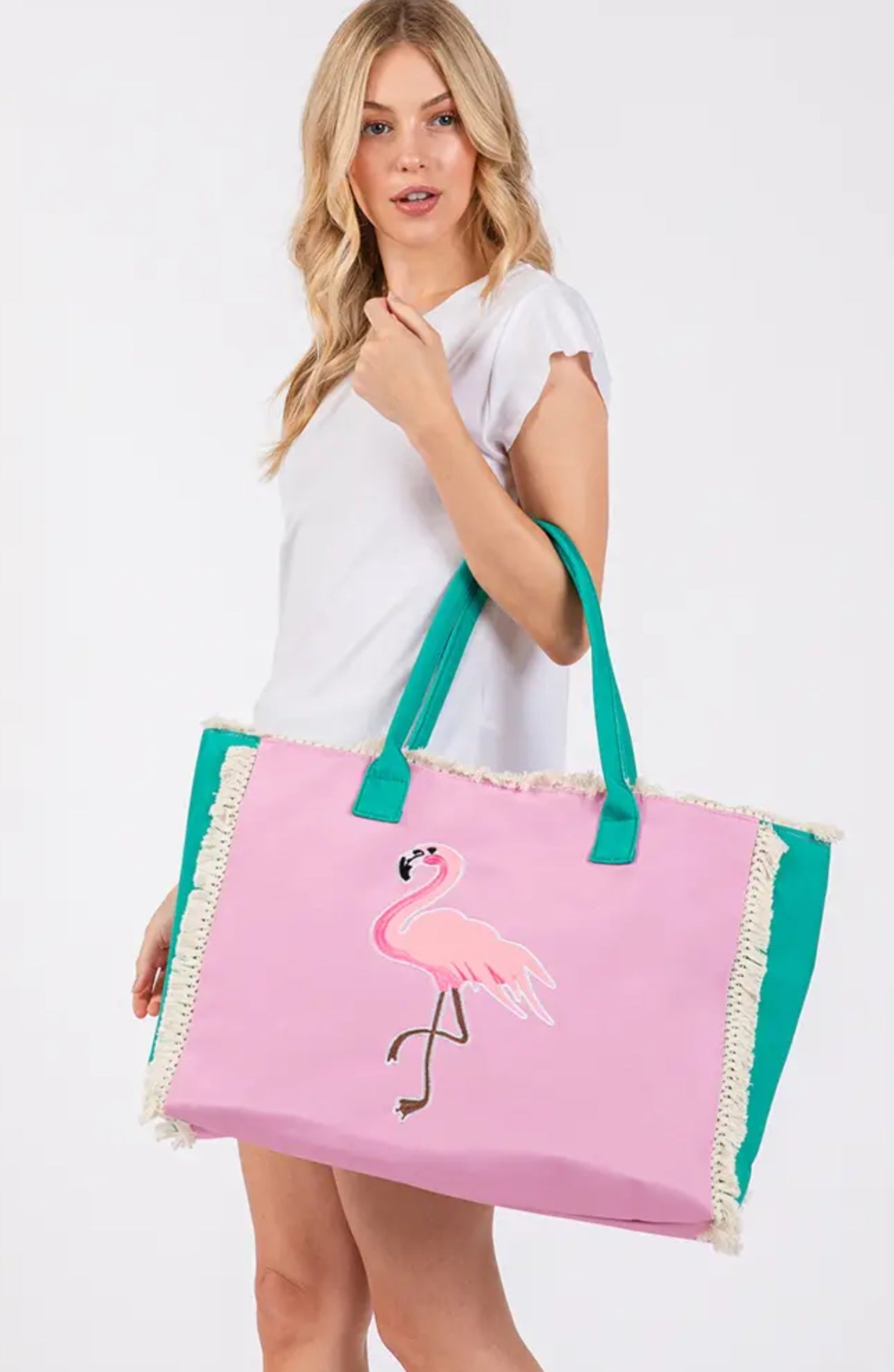 Embroidered Design Patch FringbSummer Tote Bag