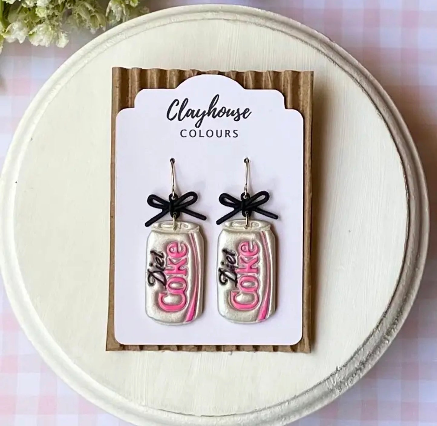 Diet Coke & Bow Earrings