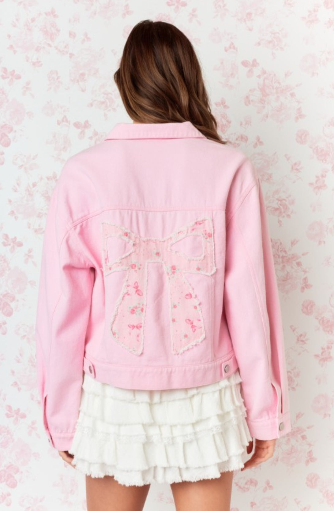 Pink Bow Twill Jacket