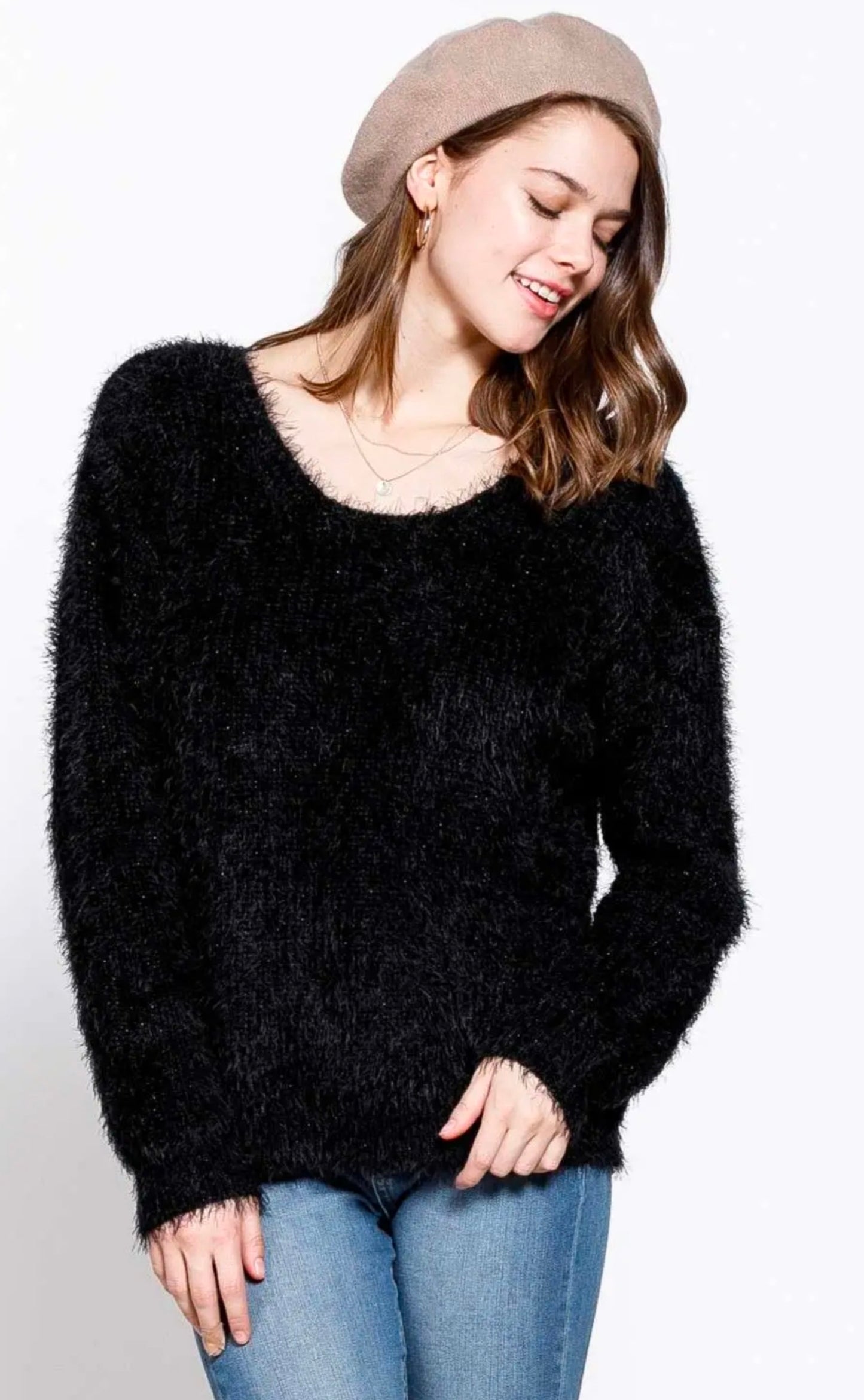 Fuzzy Black Sweater