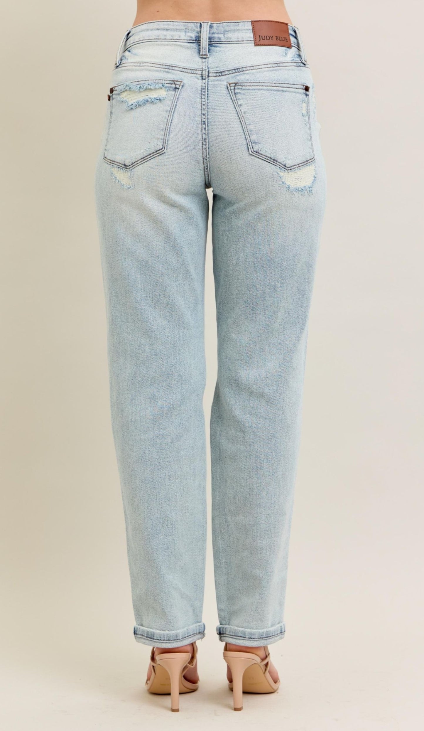 Judy Blue Destroy Single Cuff Boyfriend