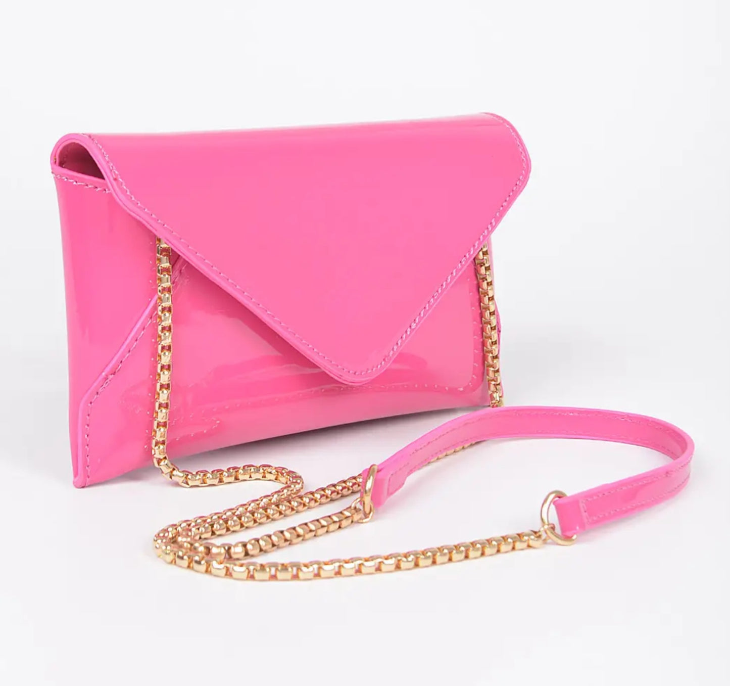 Enamel Envelope Clutch