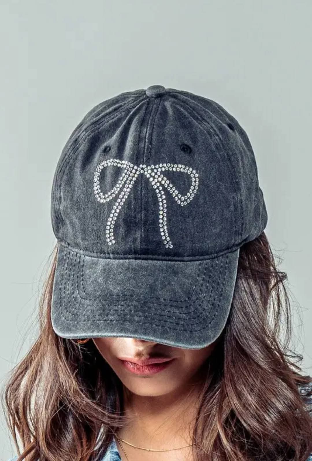 Rhinestone Bow Hat