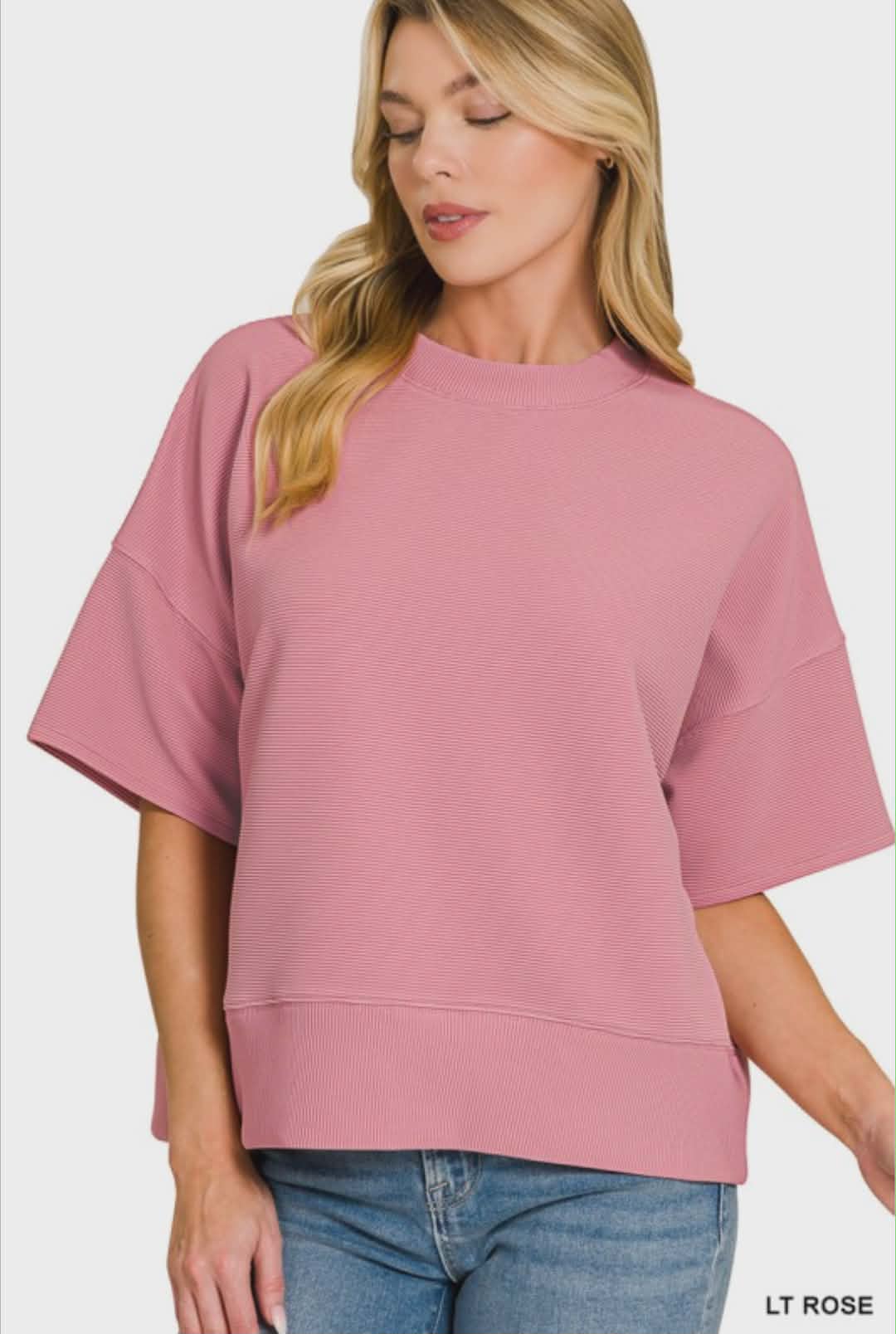 Ribbed Waist Banded Tee Shirt