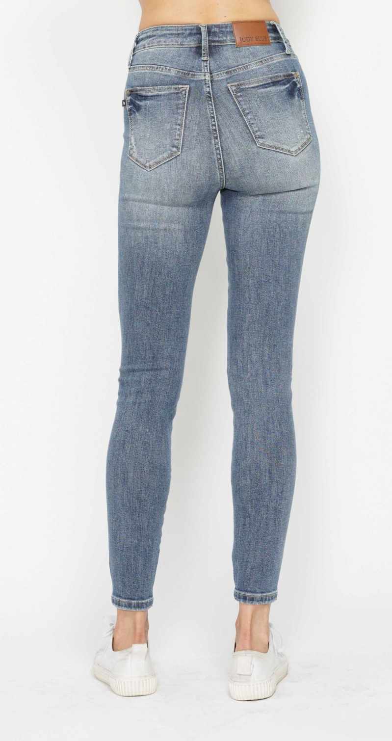 Judy Blue High Waist Tummy Control Contrast Wash  Skinny