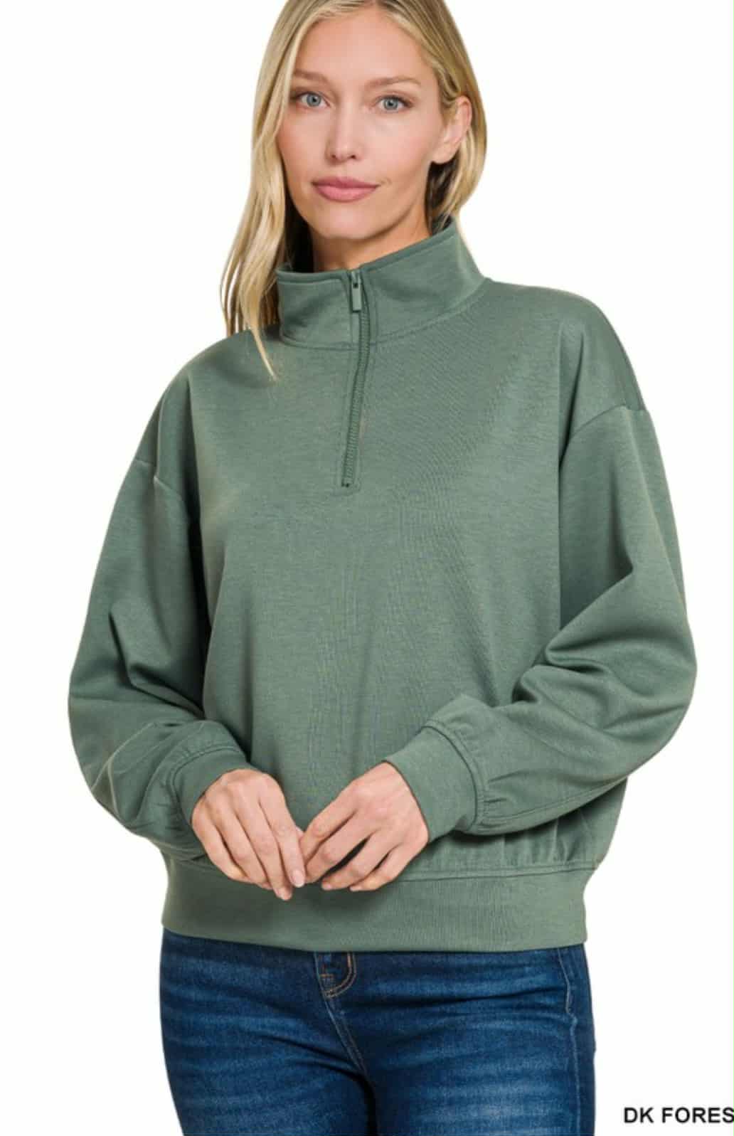 Scuba Half Zip Cropped Pullover