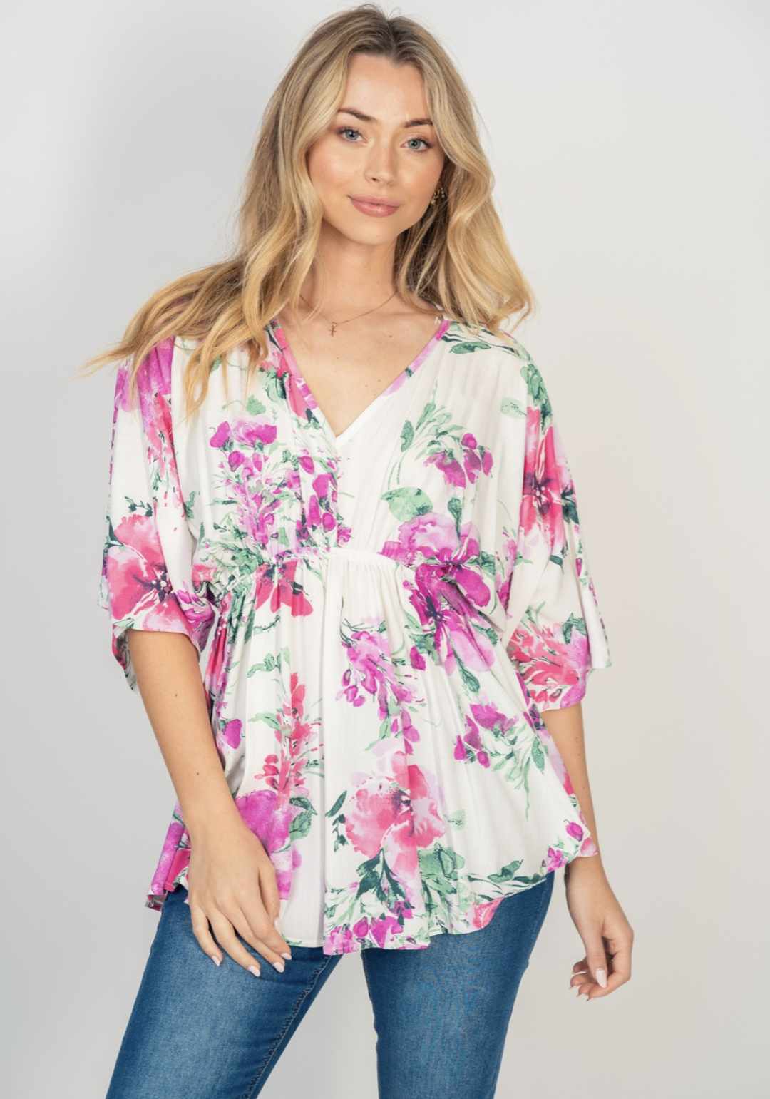 Half Sleeve Floral Print Top