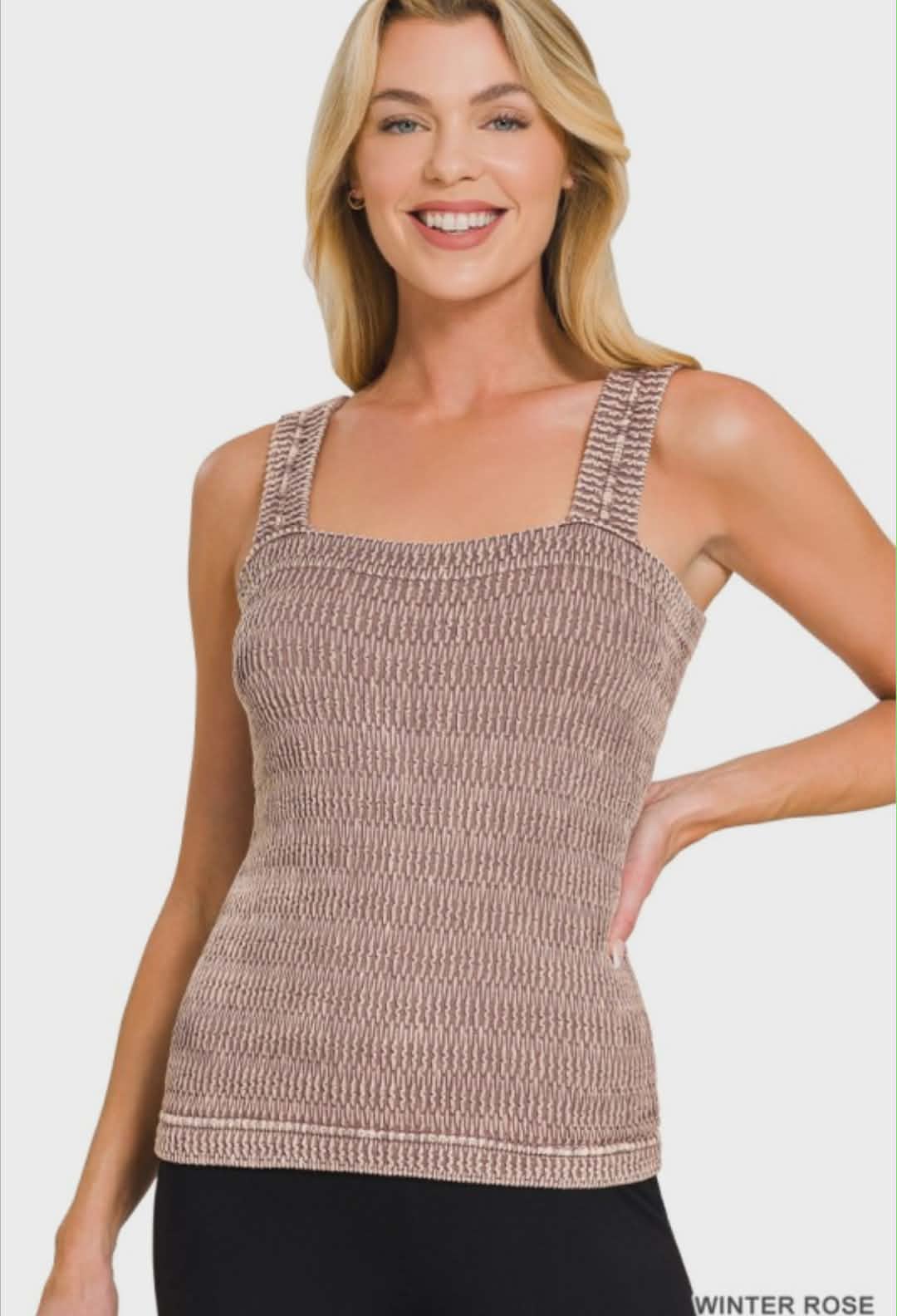 Seamless Winkle Tone Washed Tank Top