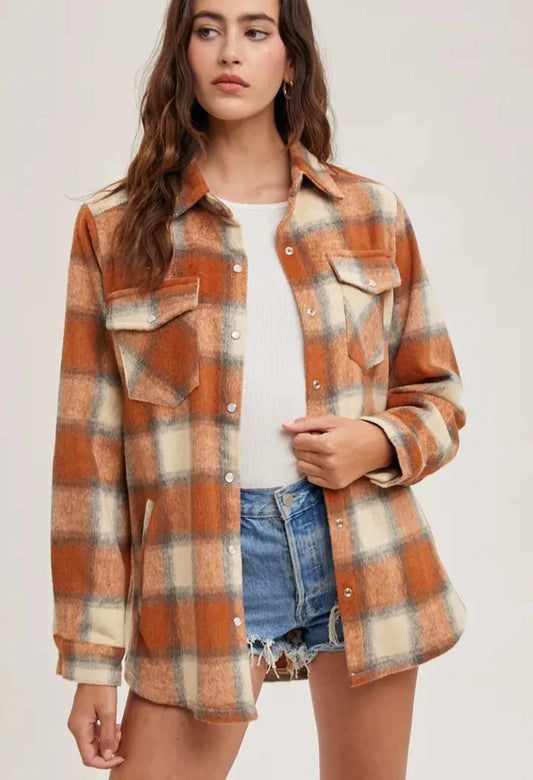 Pumpkin Flannel Shacket