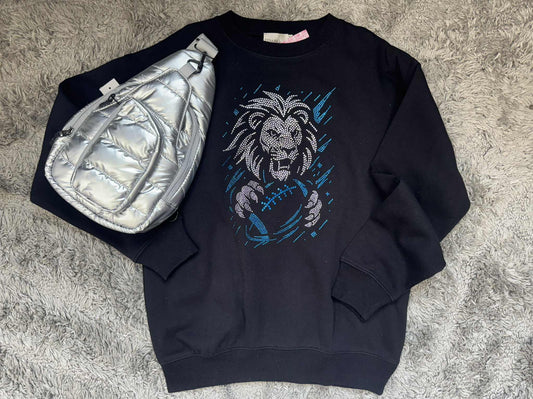Rhinestone Lion with Football Crew