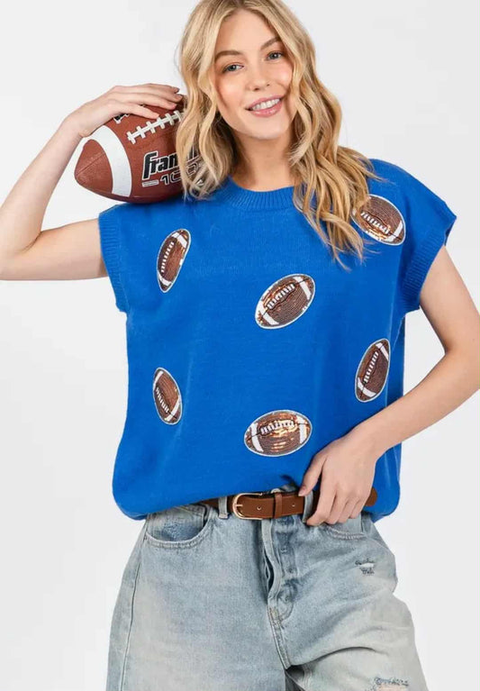 Football Patch Sweater Top