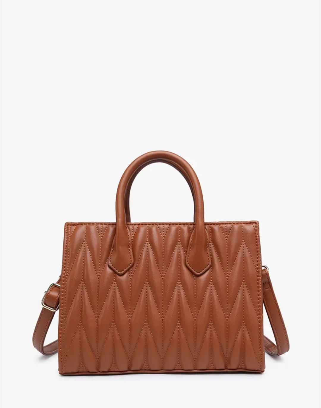 Herringbone Satchel with Dual Handles