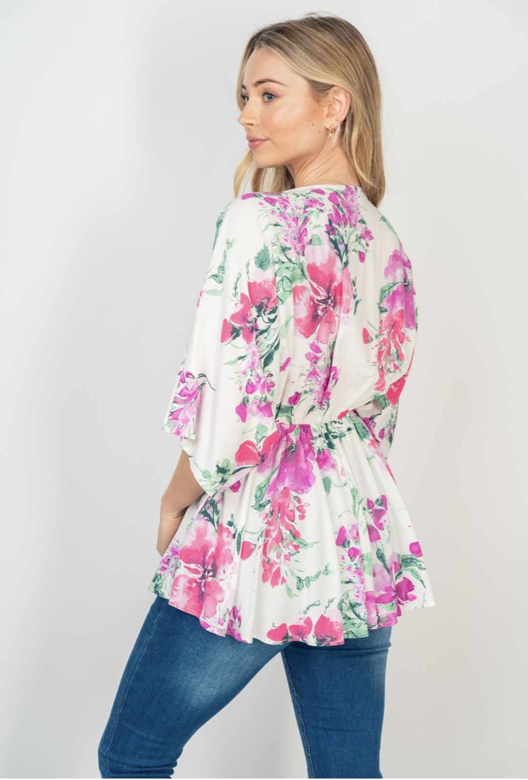 Half Sleeve Floral Print Top