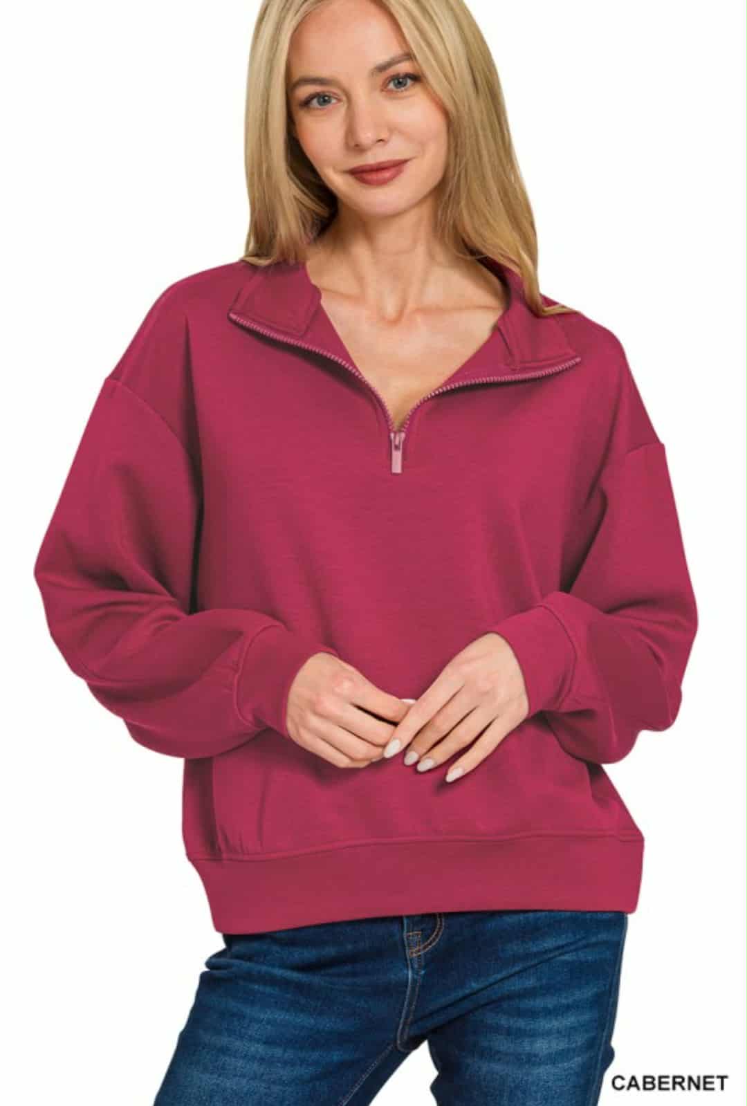 Scuba Half Zip Cropped Pullover