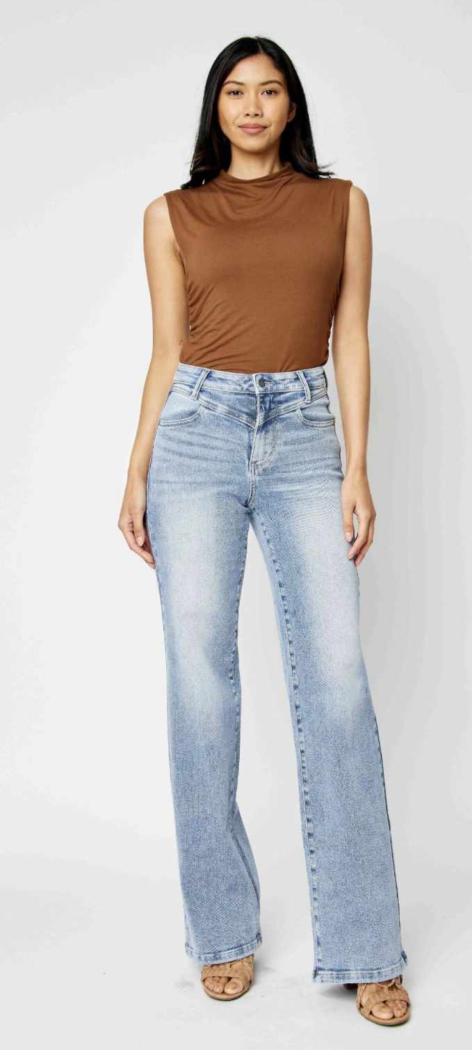 Judy Blue High Waist Front Yoke Retro Wide