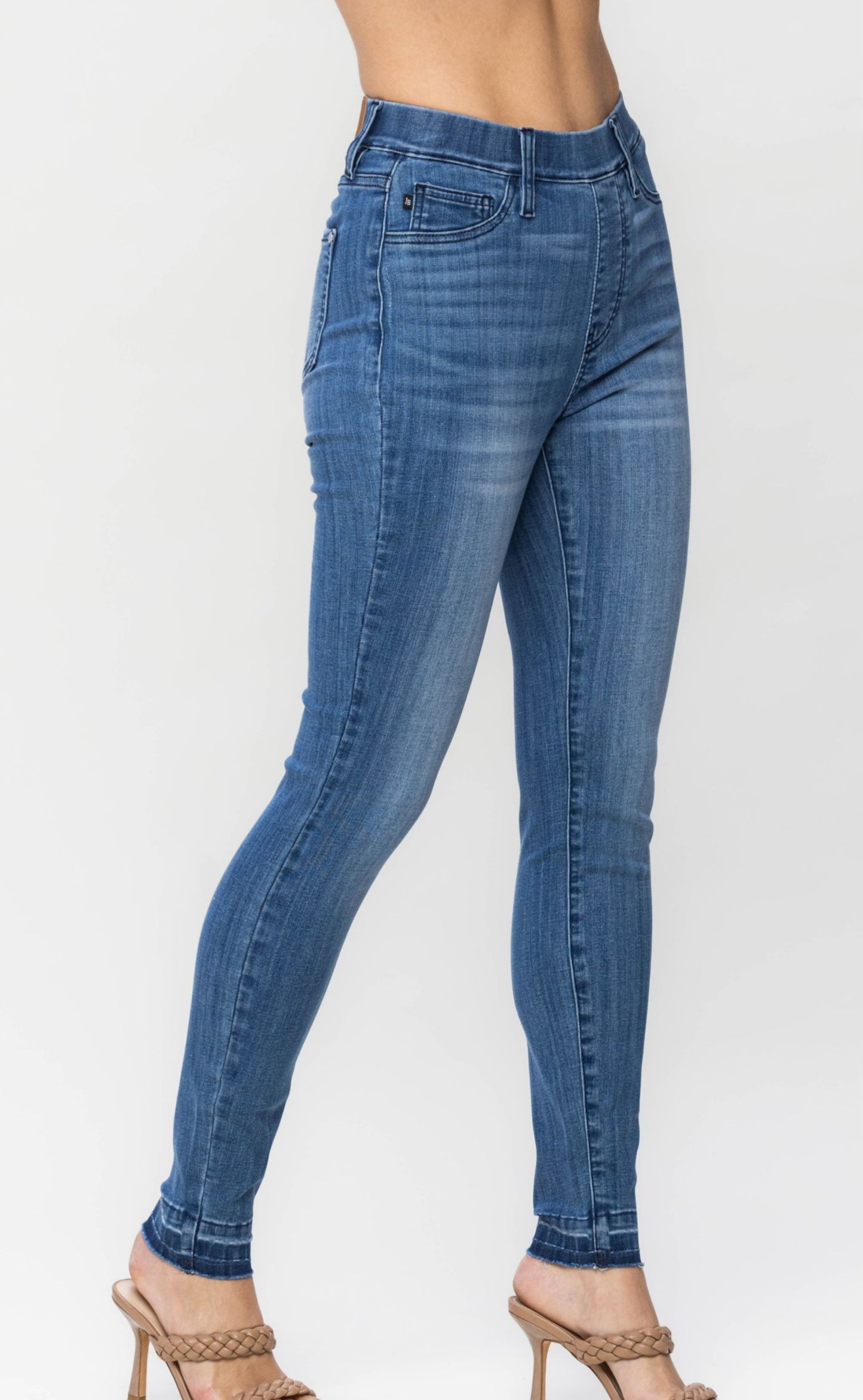 Judy Blue High Waist Release Hem Pull On Skinny