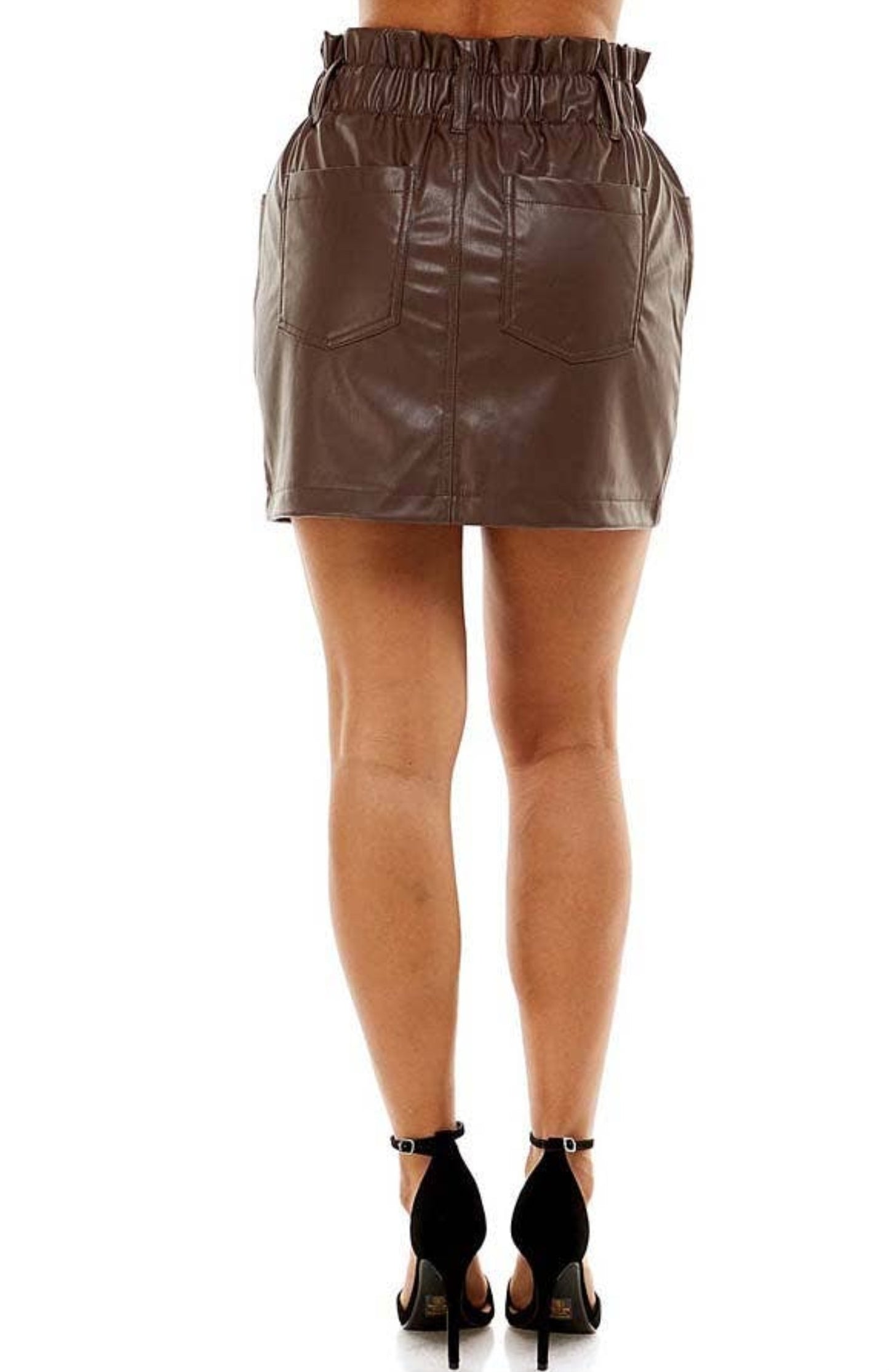 Chocolate Faux Leather Skirt