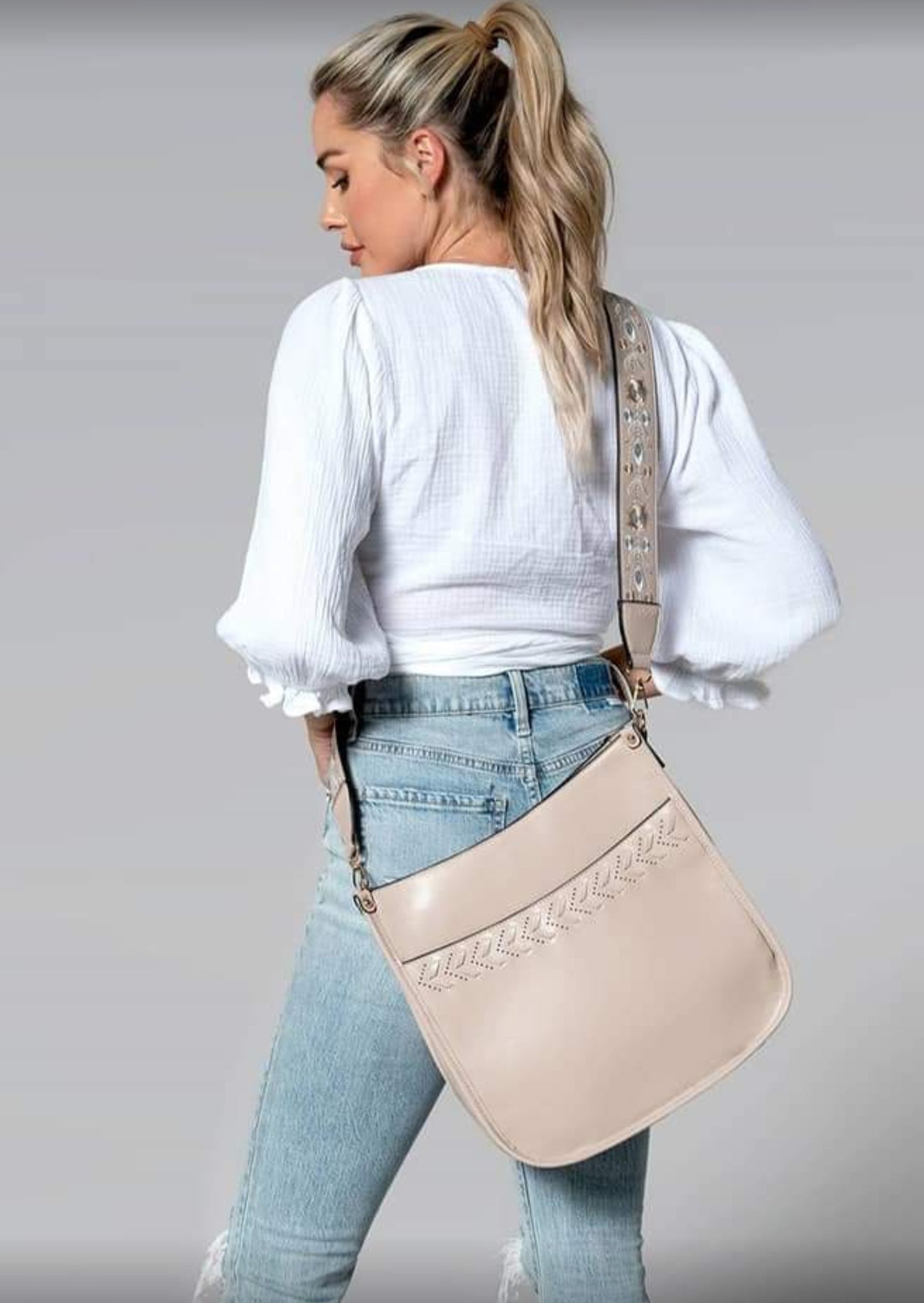 Pippa Stitch Accent Crossbody with Detailed Strap