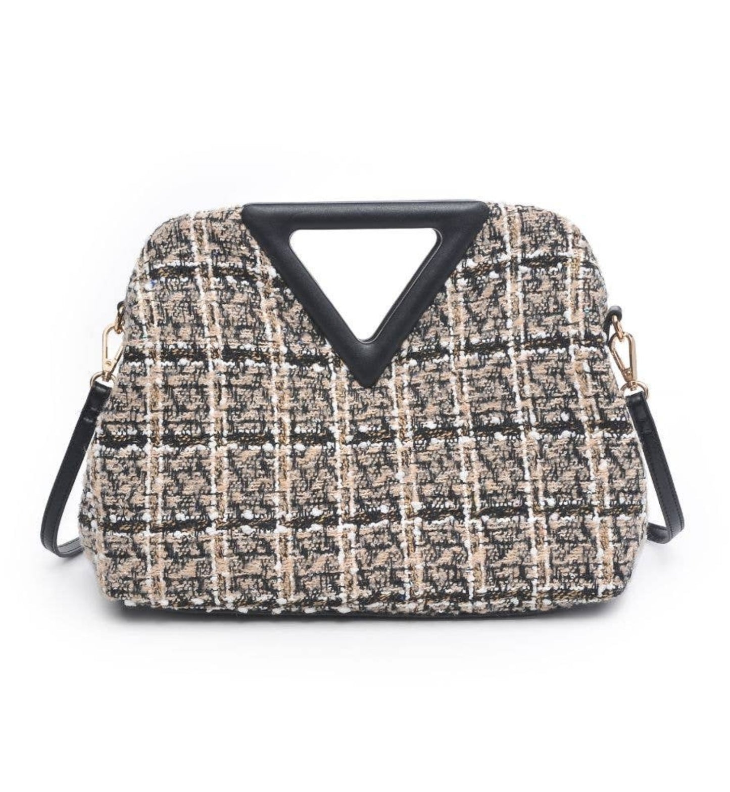 Beige Tweed Crossbody