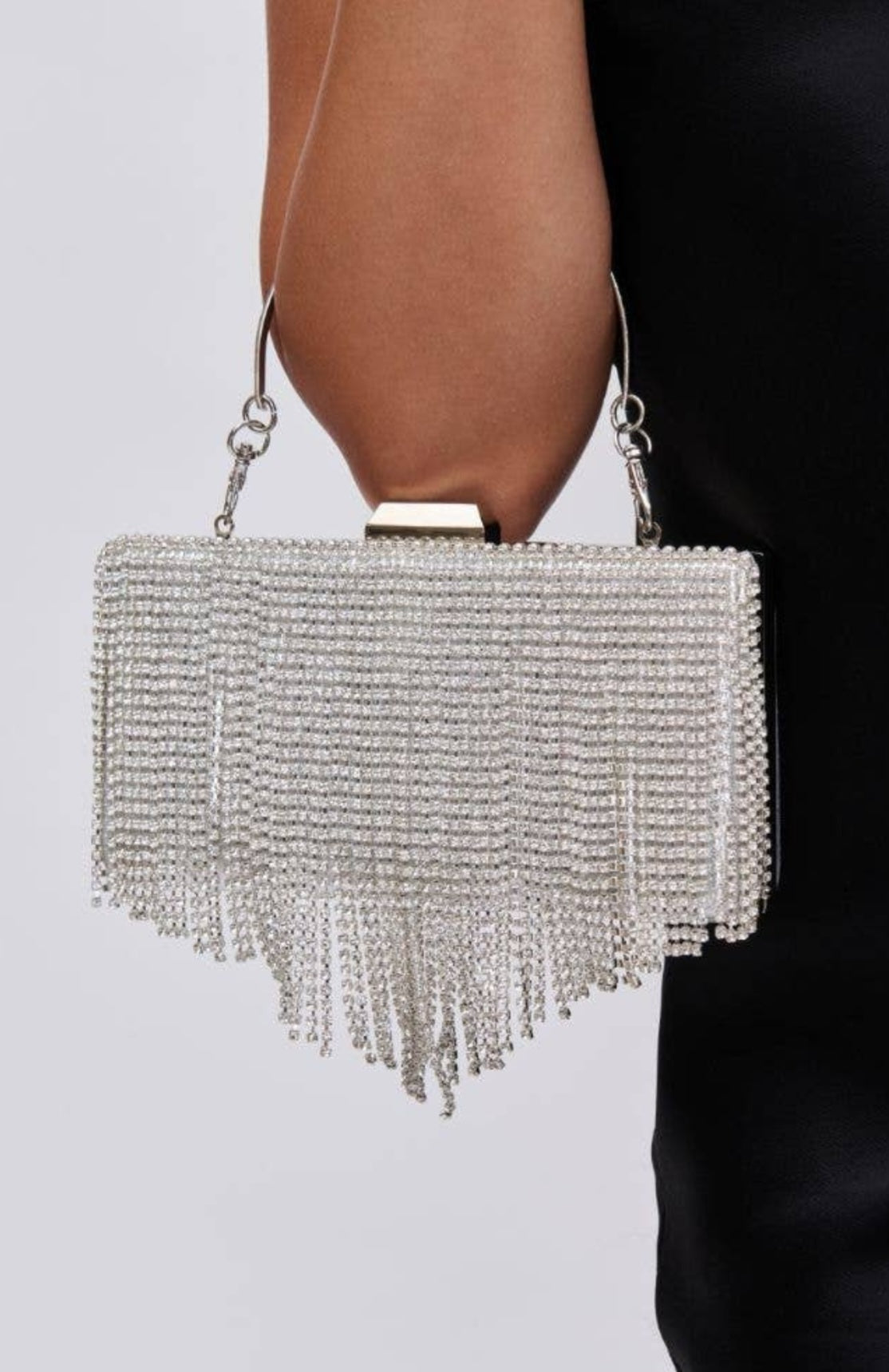 Fringe Rhinestone Evening Bag