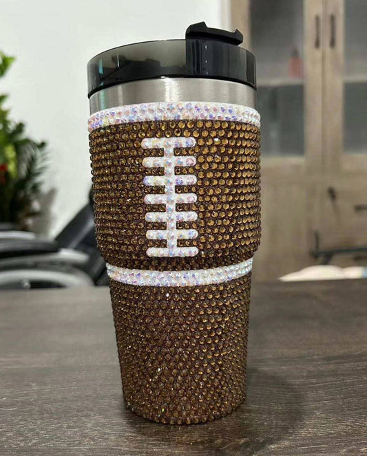 20 Oz Crystal Football Tumbler