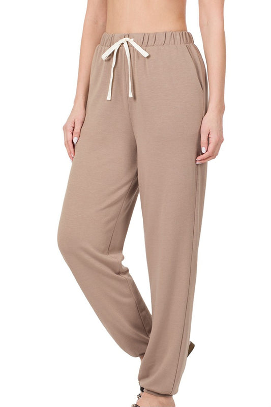 Ash Mocha Soft Terry Jogger Pants