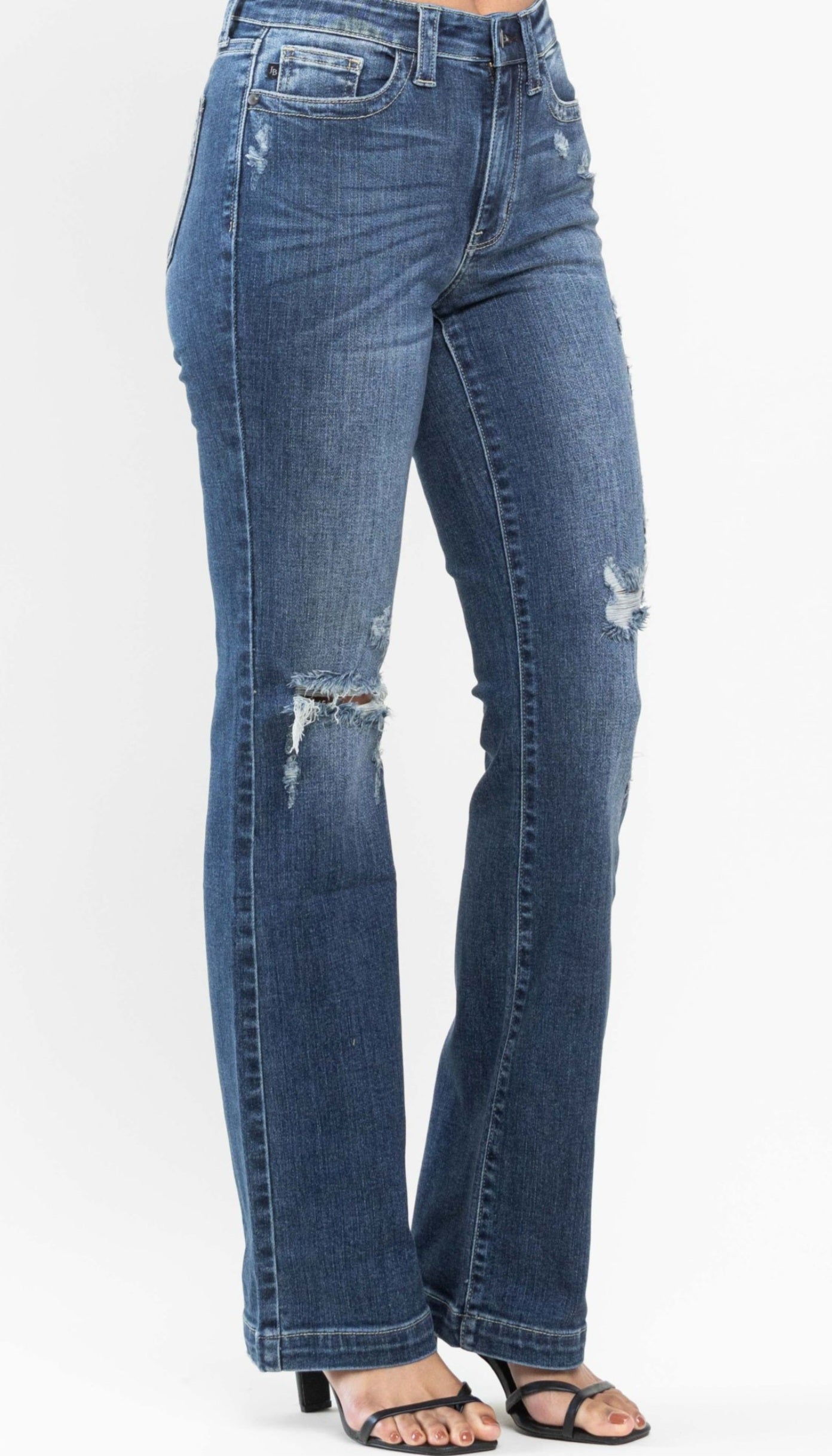 Judy Blue Midrise Hand Sand & Destroy Bootcut