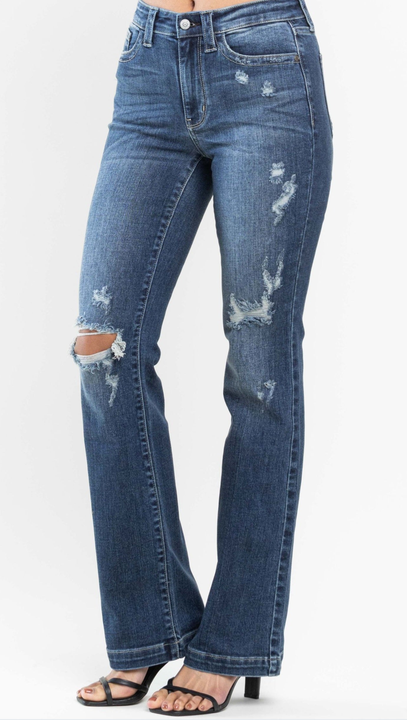 Judy Blue Midrise Hand Sand & Destroy Bootcut