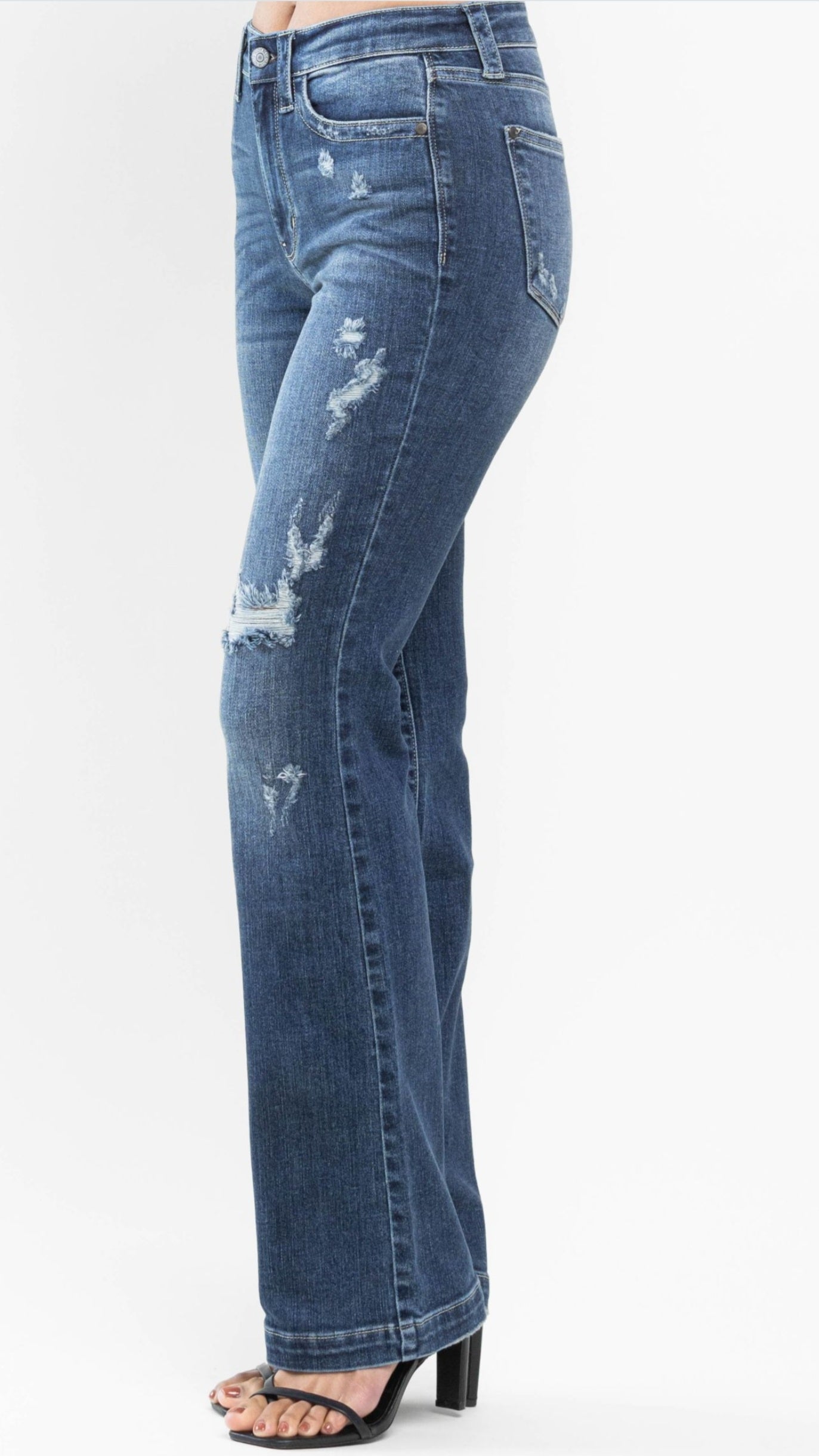 Judy Blue Midrise Hand Sand & Destroy Bootcut