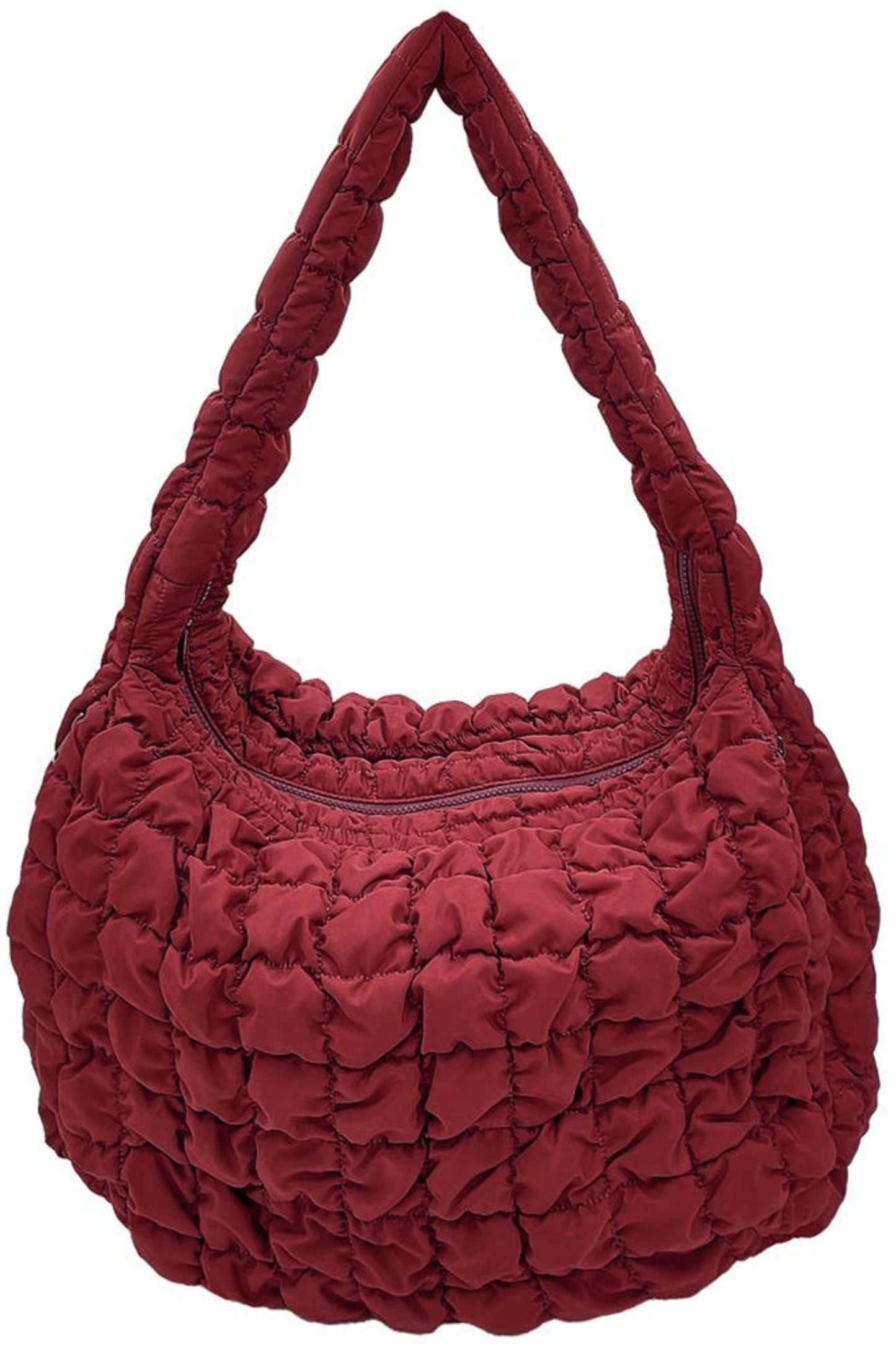 Burgandy Quilted Duffle Bag