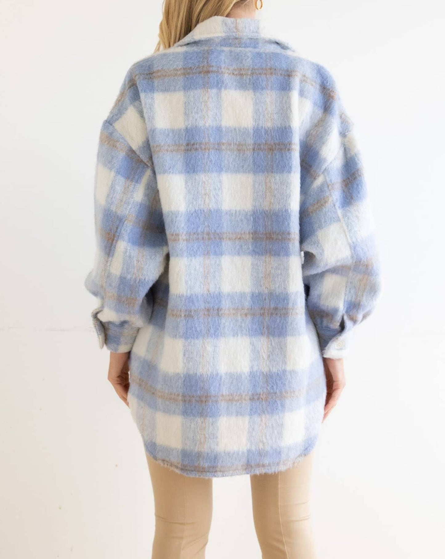 Baby Blue Flannel Shacket