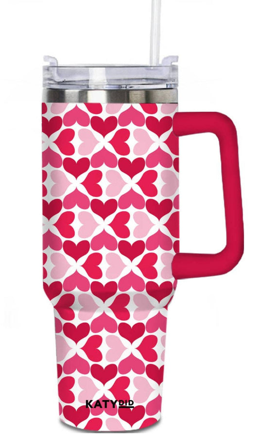 Multicolored Hearts Valentines Day Tumbler Cup